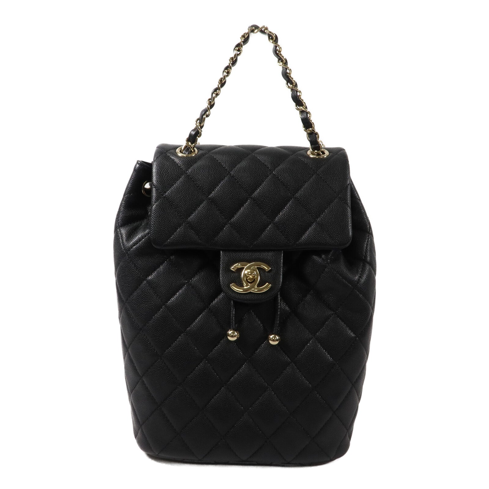 CHANEL 牛皮皮革Backpack鏈帶背包