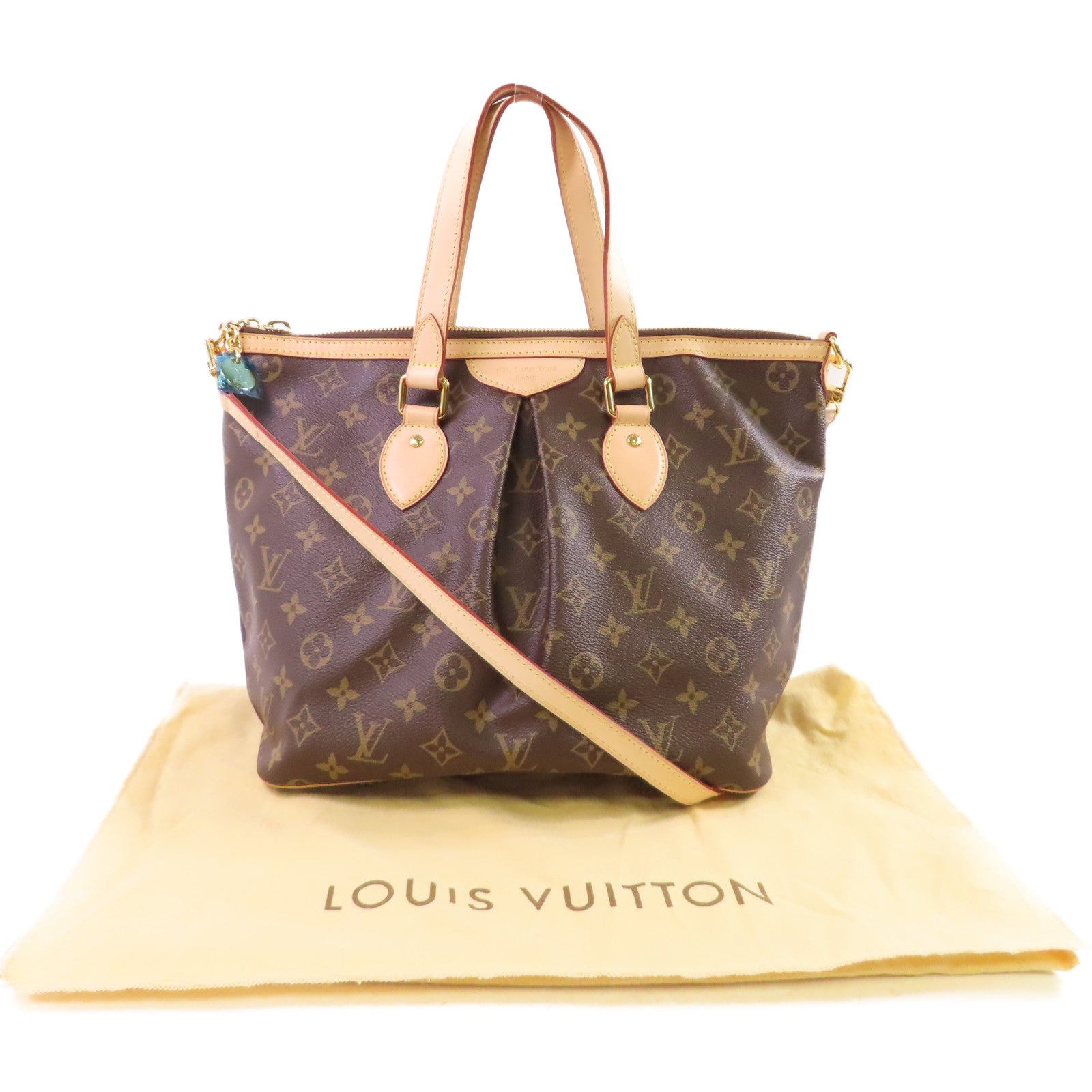 LOUIS VUITTON Monogram Palermo PM 2Way Shoulder Bag金扣手挽肩背兩用袋啡色