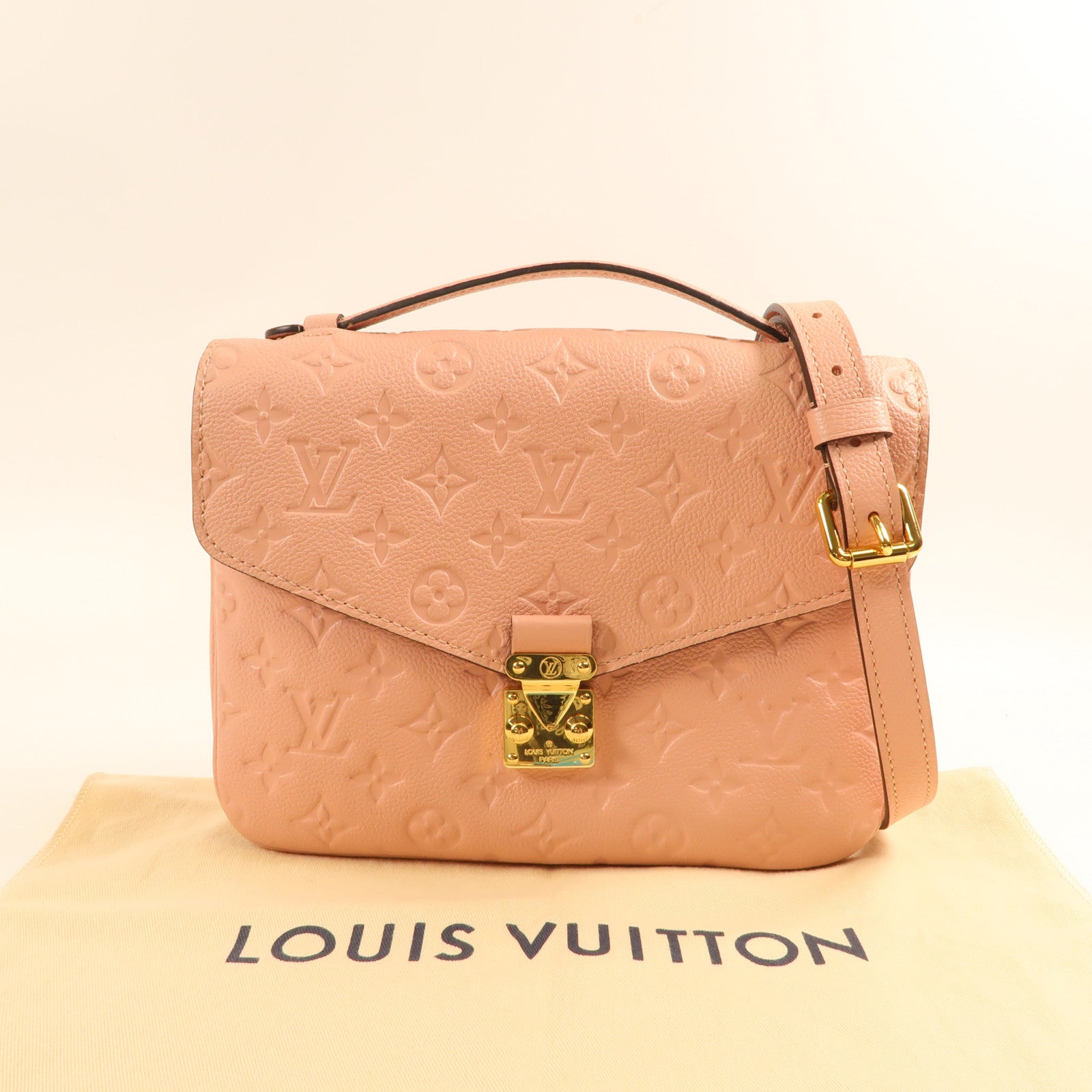 LOUIS VUITTON Monogram Empreinte Pochette Metis金扣手挽肩背兩用袋