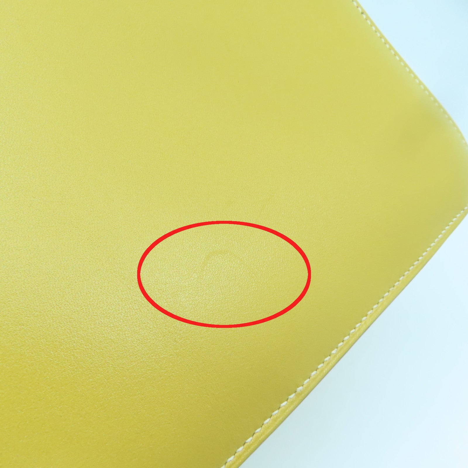 HERMES Tadelakt Leather / Lizard Leather Mini Constance Silver Buckle Shoulder Bag Straw Yellow