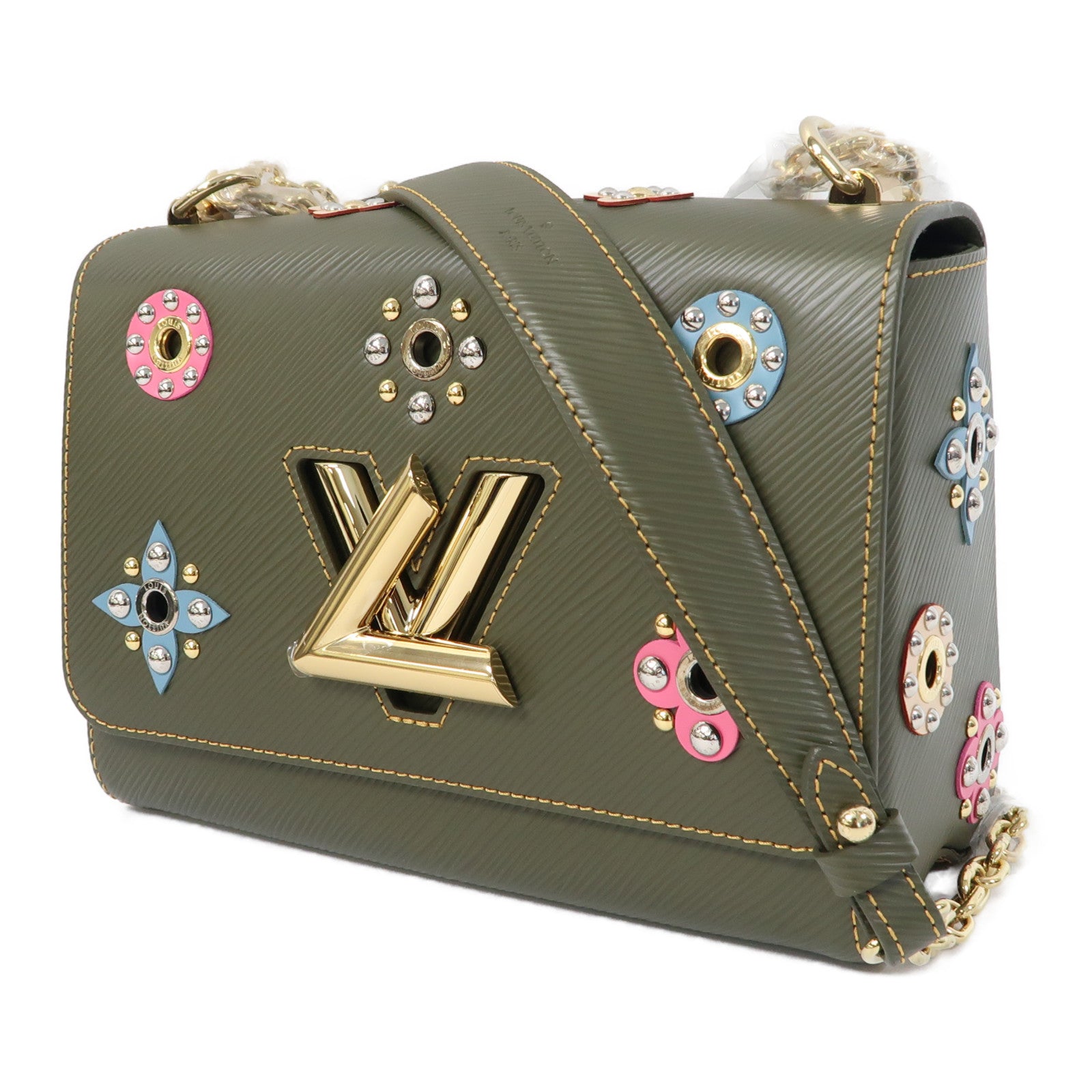 LOUIS VUITTON 【激減優惠】Epi Twist MM金扣鏈帶肩背袋灰色
