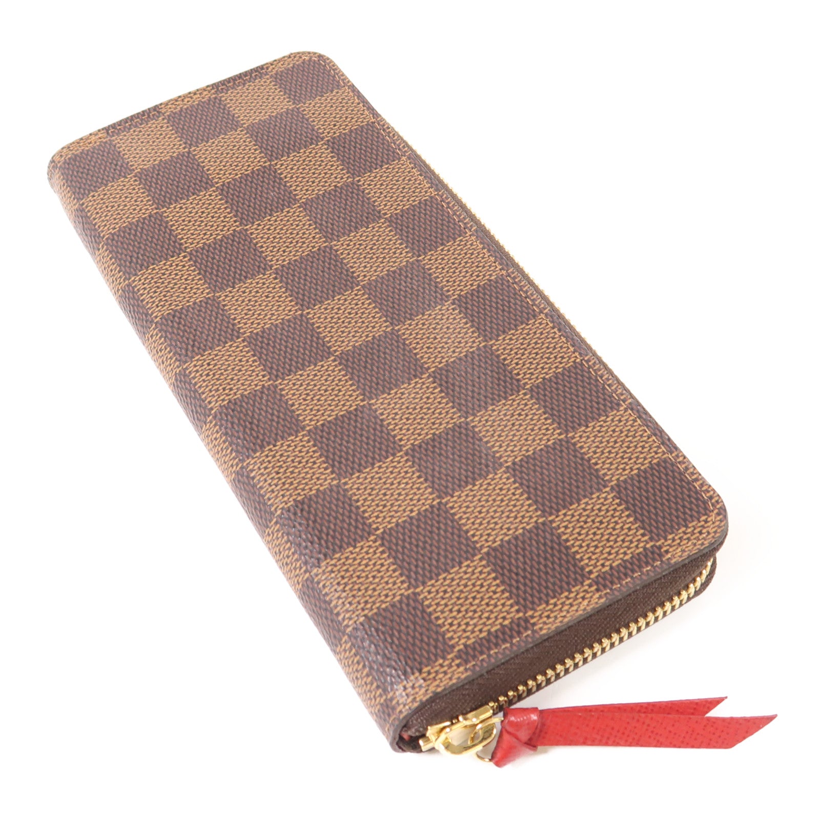 LOUIS VUITTON Damier Clemence Wallet金扣長錢包