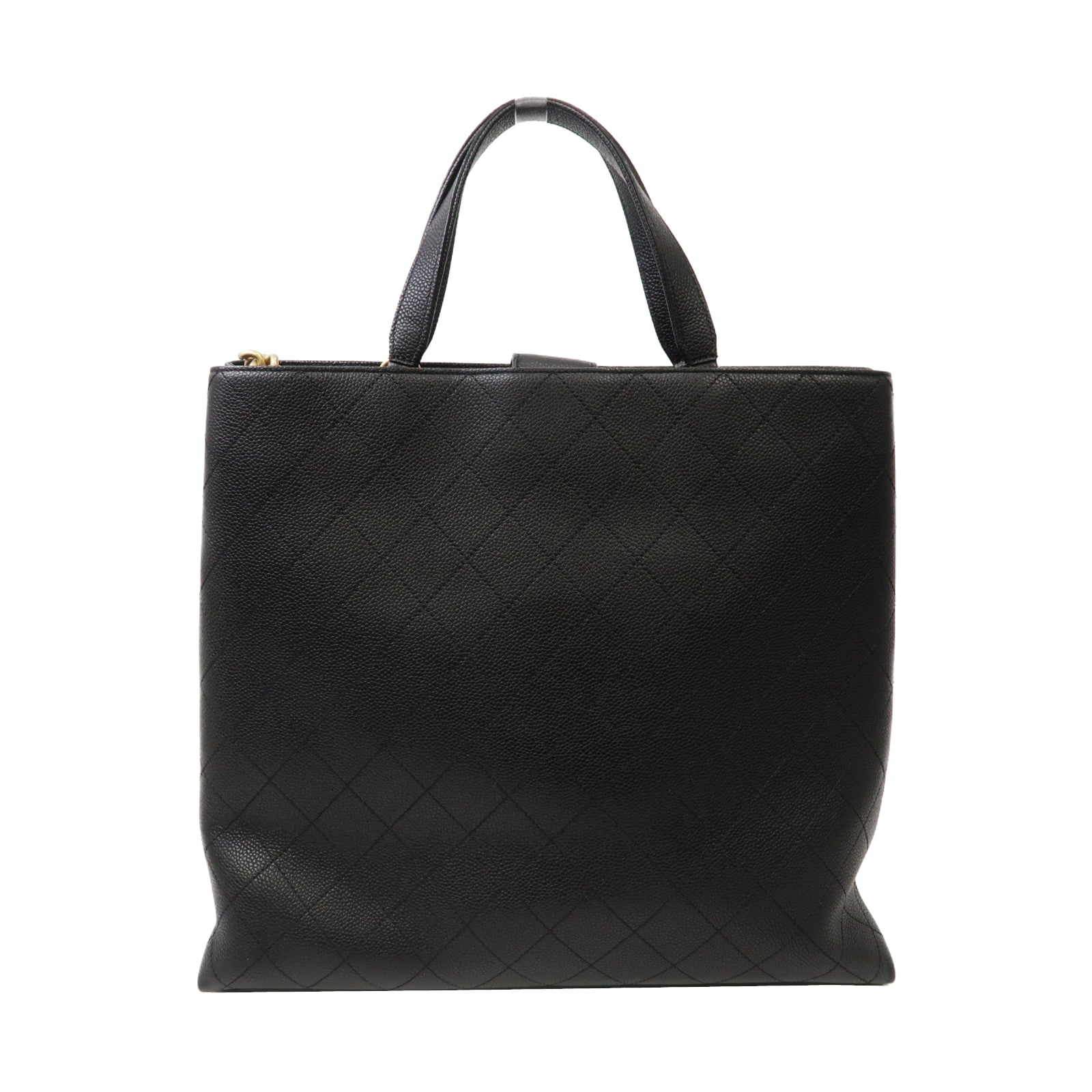 CHANEL 【激減優惠】菱格Caviar皮革Shoulder Tote金扣手挽肩背兩用袋黑色