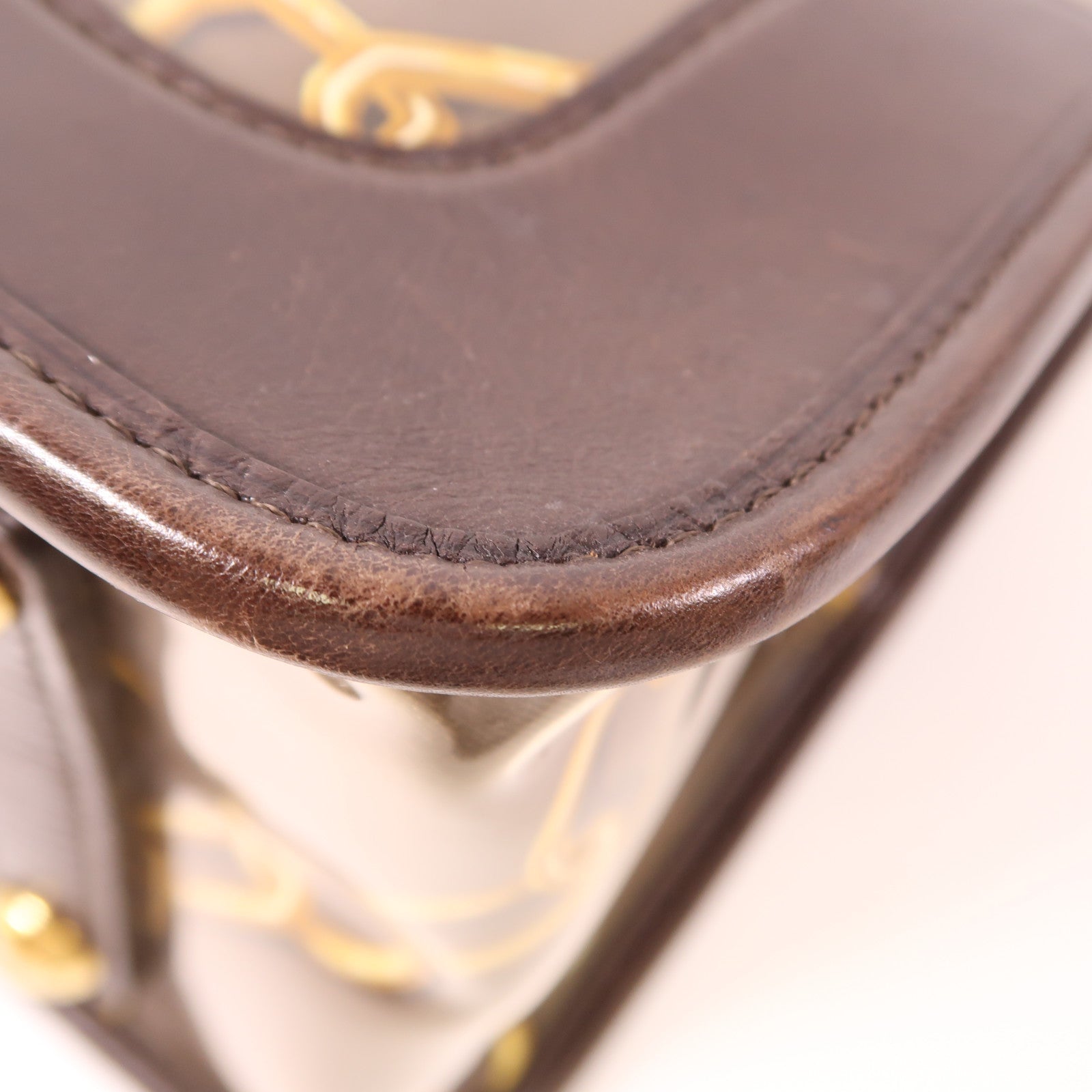 LOUIS VUITTON 牛皮皮革/PVC Cabas Charms Rare金扣肩背袋