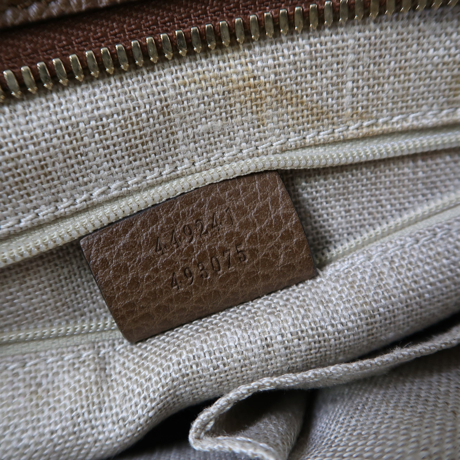 GUCCI 帆布/皮革Shoulder Bag金扣手挽肩背兩用袋啡色