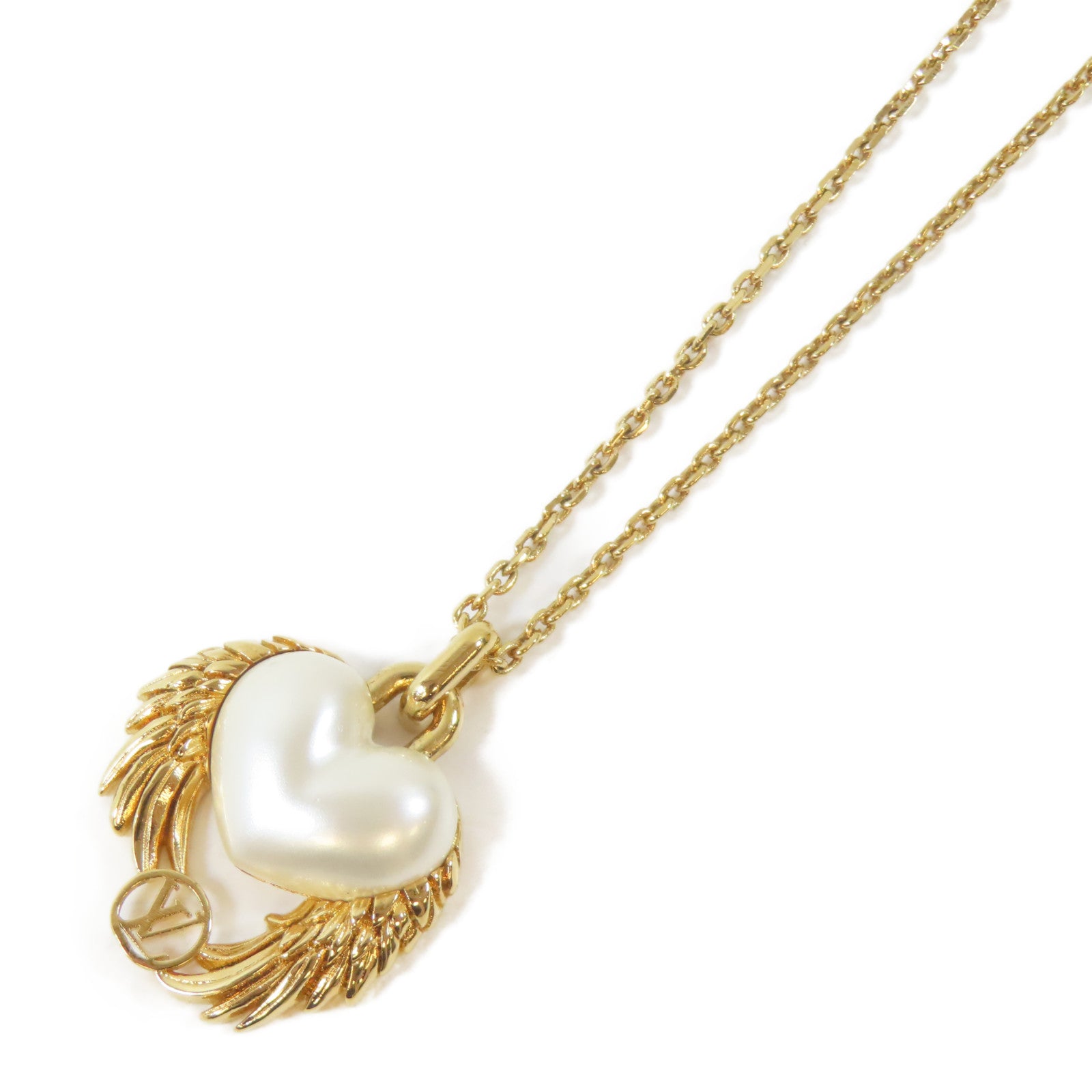 LOUIS VUITTON 金屬Collier Coeur Necklace項鍊#48cm