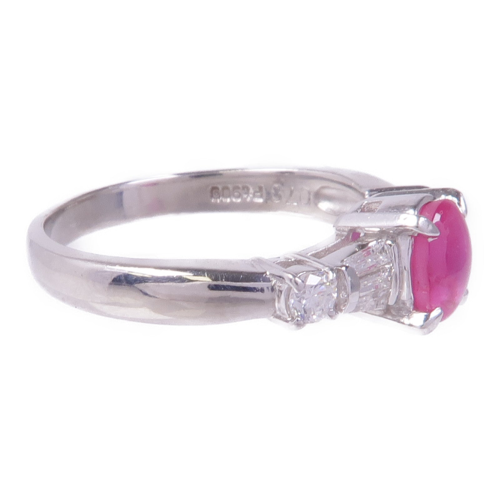 JEWELRY PT900鉑金Star Ruby Diamond Ring星光紅寶石/鑽石戒指US#5.75