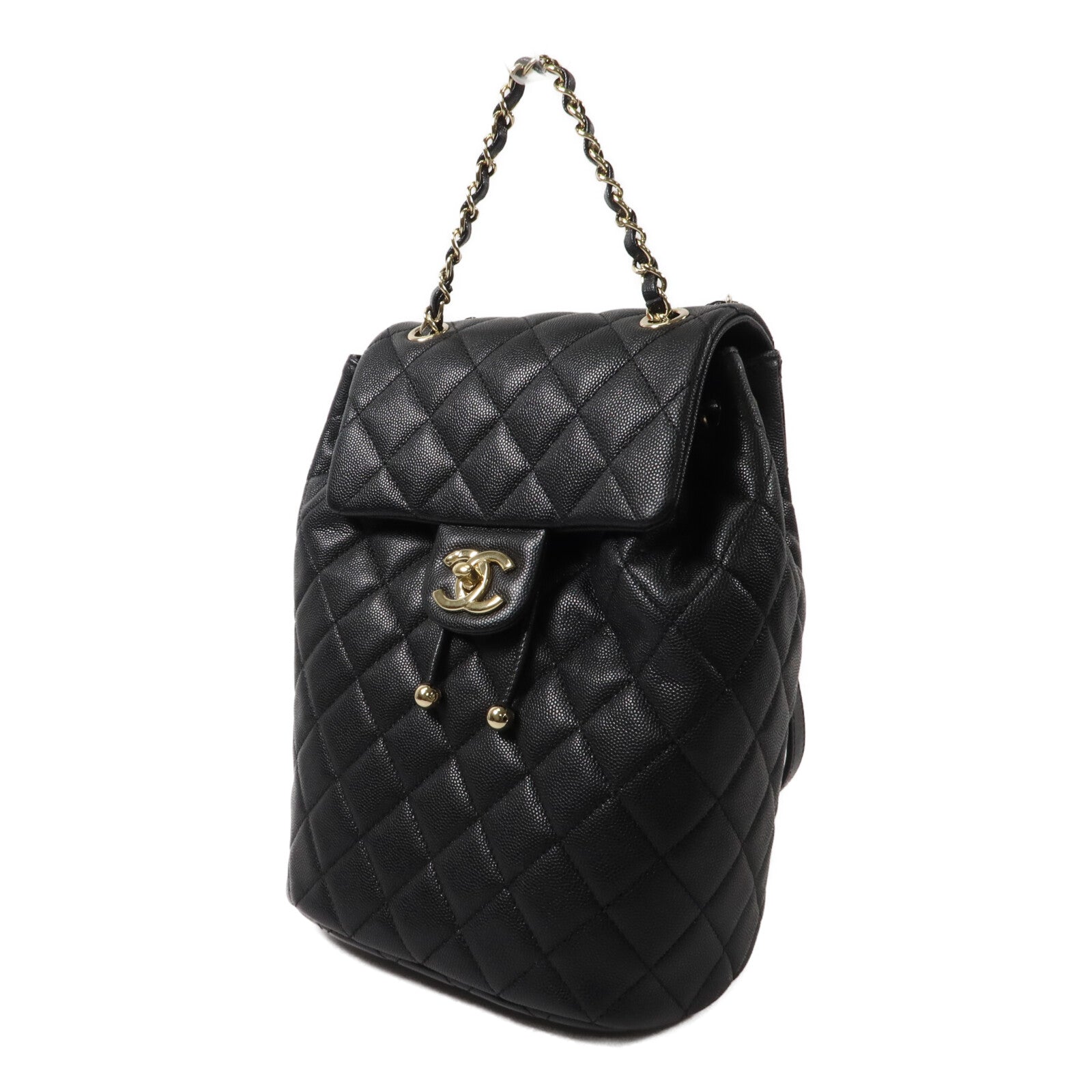 CHANEL 牛皮皮革Backpack鏈帶背包