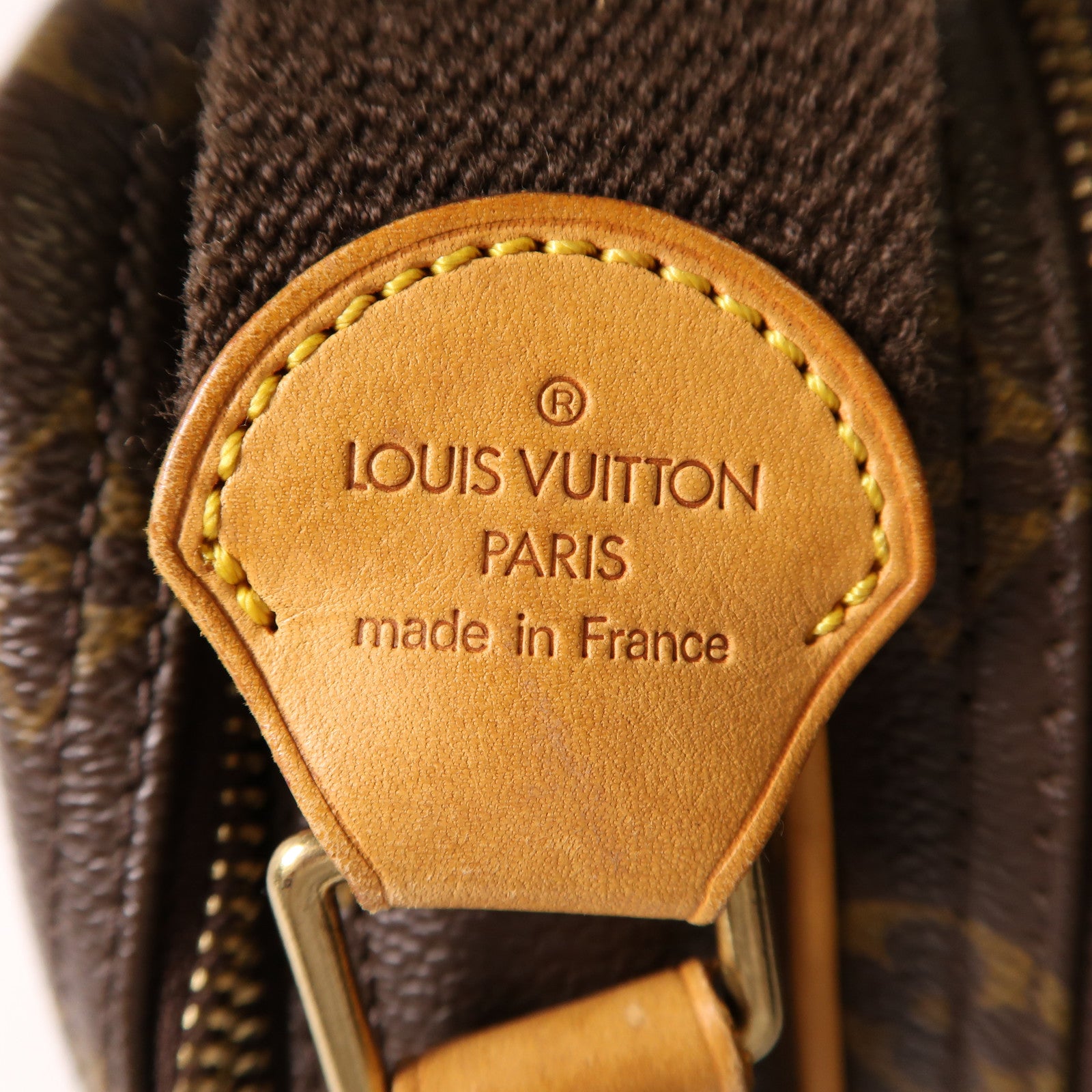 LOUIS VUITTON Monogram Reporter PM金扣肩背袋棕色