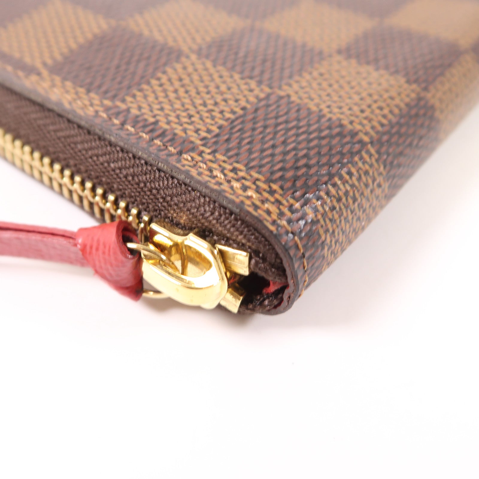 LOUIS VUITTON Damier Clemence Wallet金扣長錢包