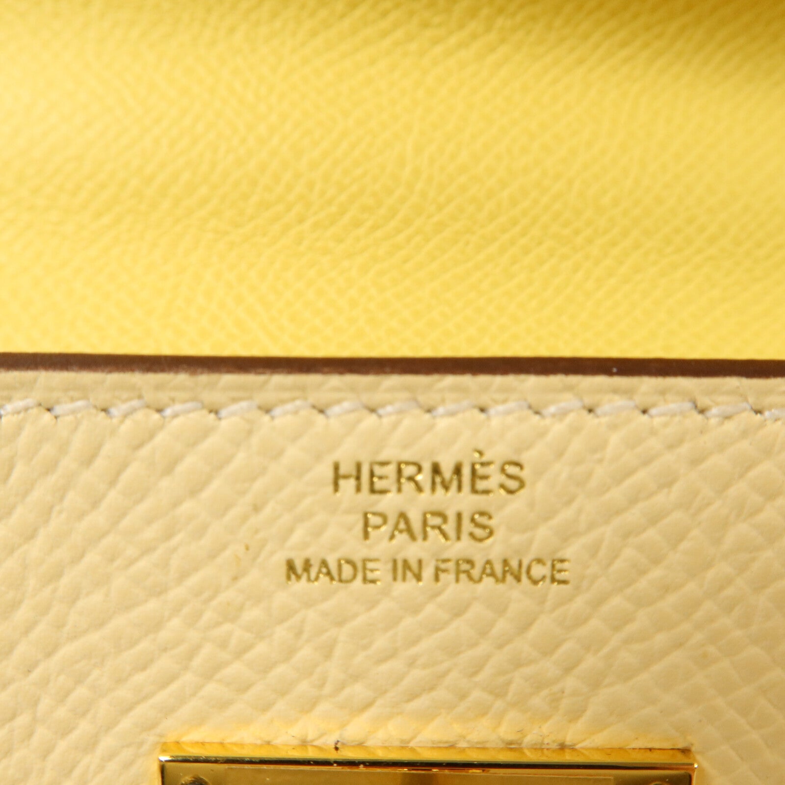 HERMES Epsom皮革Kelly To Go肩背袋Nata/Jaune Poussin