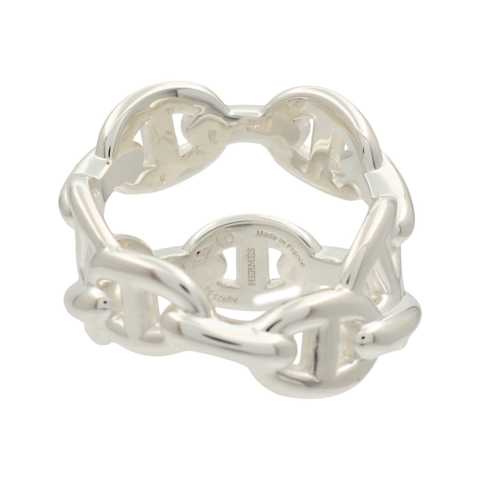 HERMES 925純銀Chaine d'ancre Enchainee Ring戒指