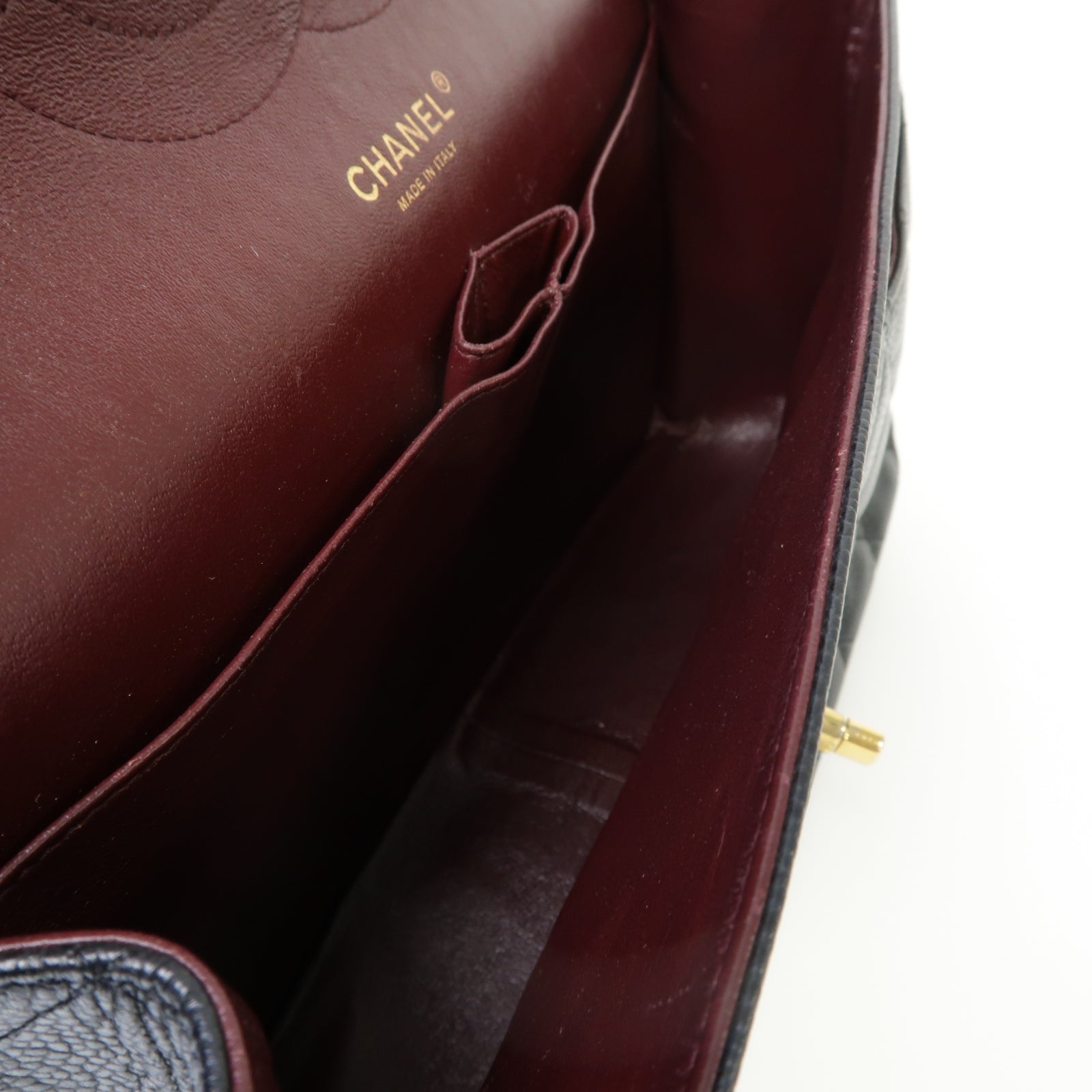 CHANEL **【激減優惠】皮革Classic Flap 30金扣鏈帶肩背袋黒色