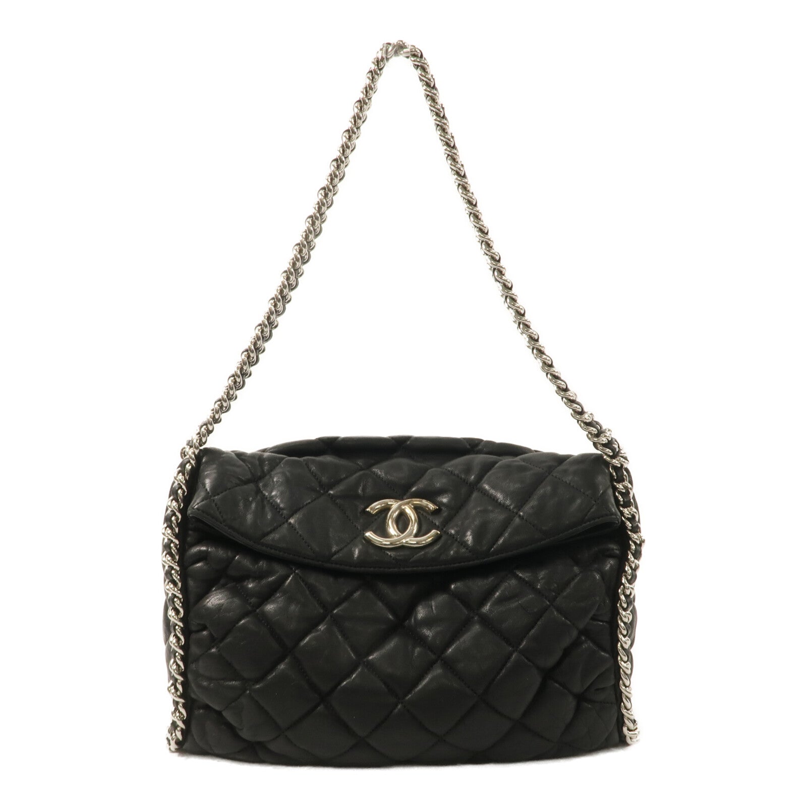 CHANEL 牛皮皮革Chain Shoulder鏈帶肩背袋