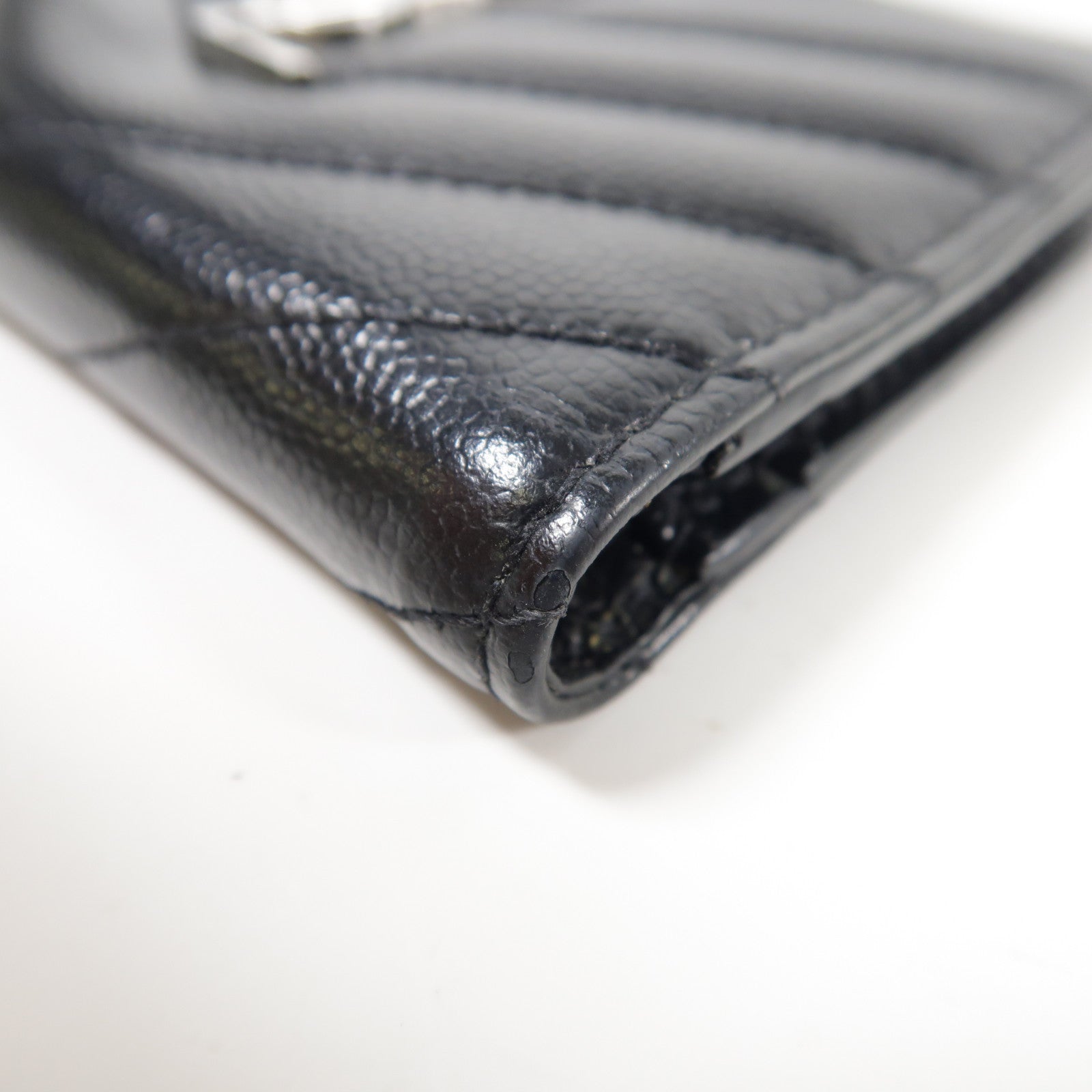 YVES SAINT LAURENT 牛皮皮革Wallet銀扣錢包