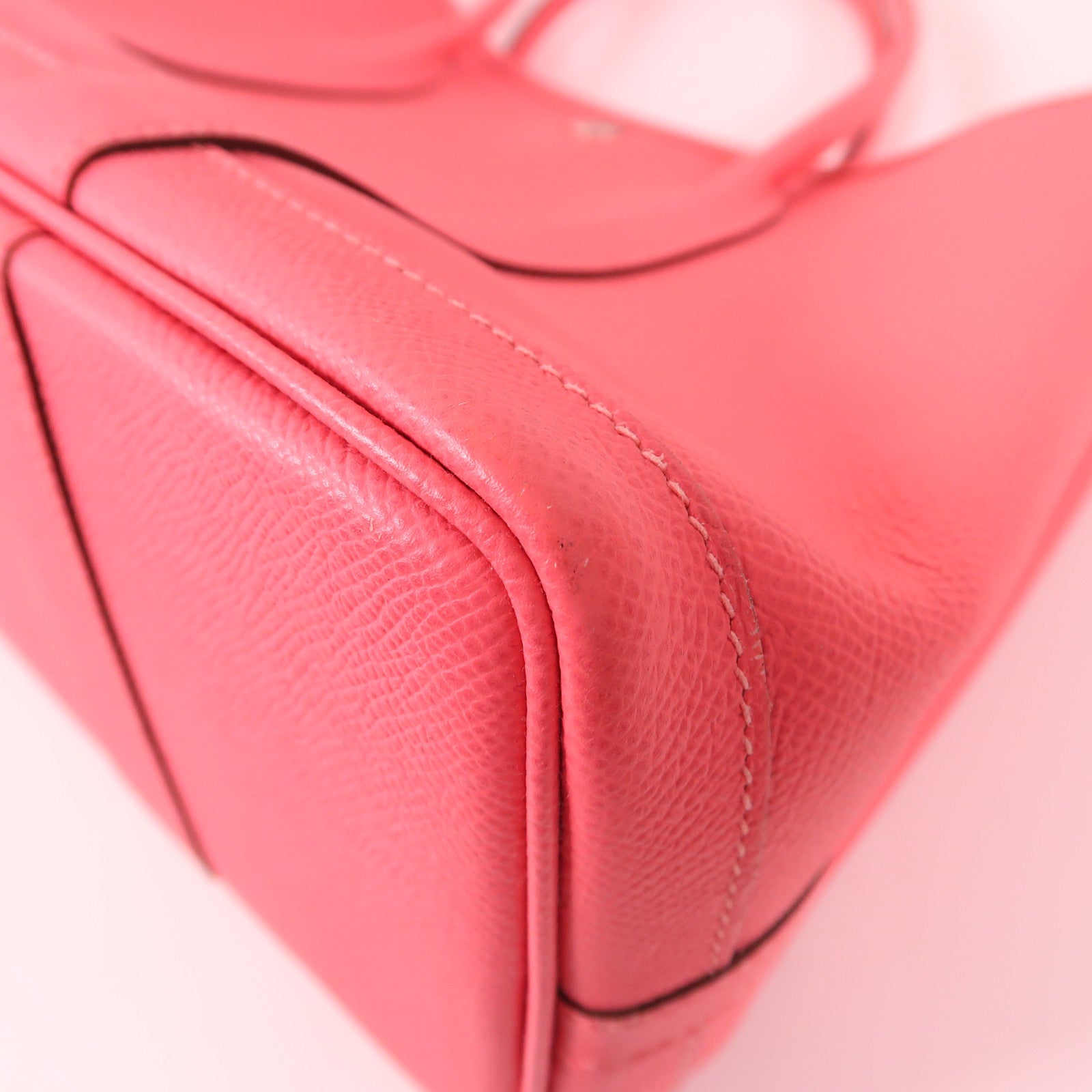 HERMES Epsom皮革Garden Party TPM銀扣手挽袋8W Rose Azalee