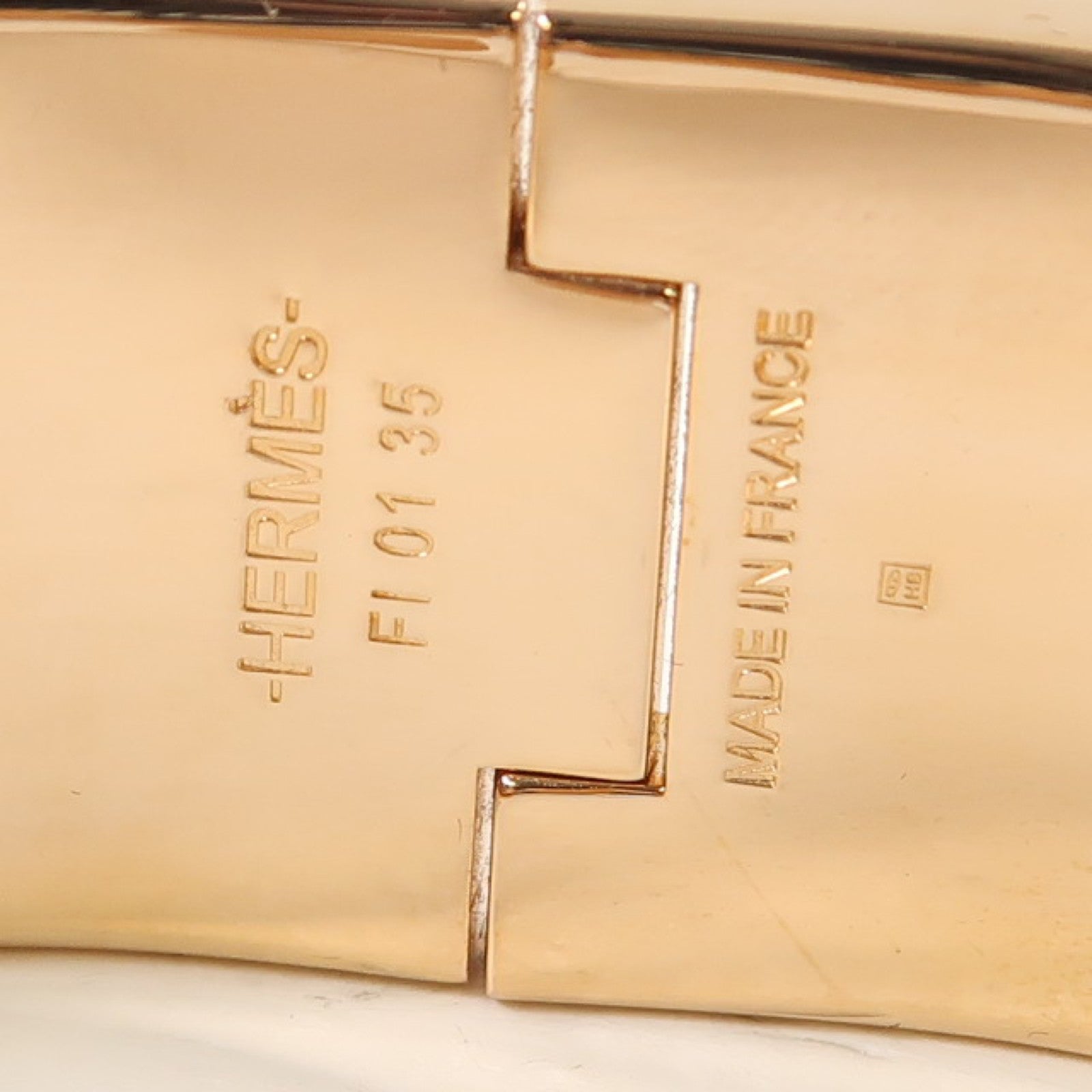 HERMES 金屬Clic Clac H手鐲粉紅色/金色