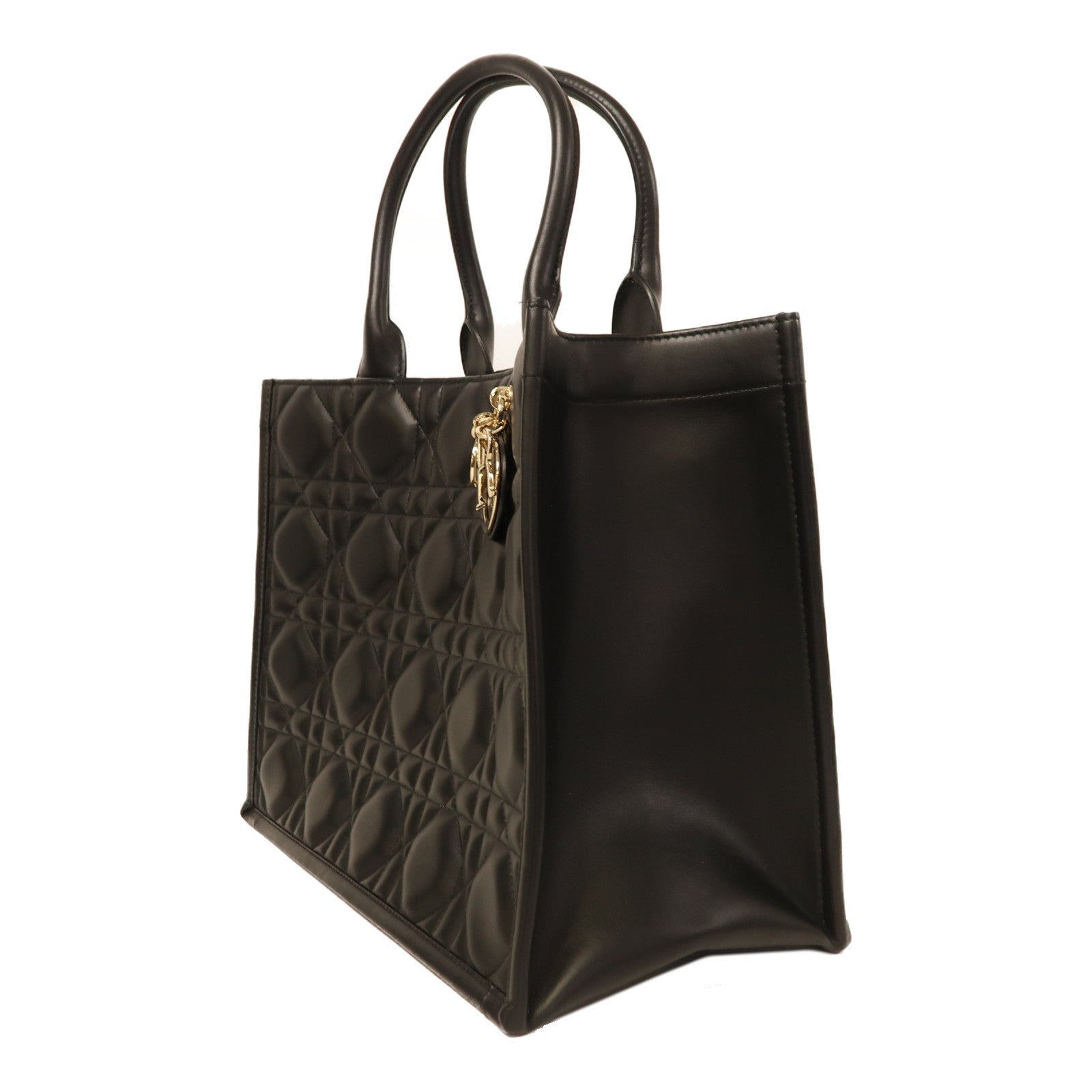 Dior 牛皮皮革Medium Book Tote金扣手挽肩背兩用袋黑色