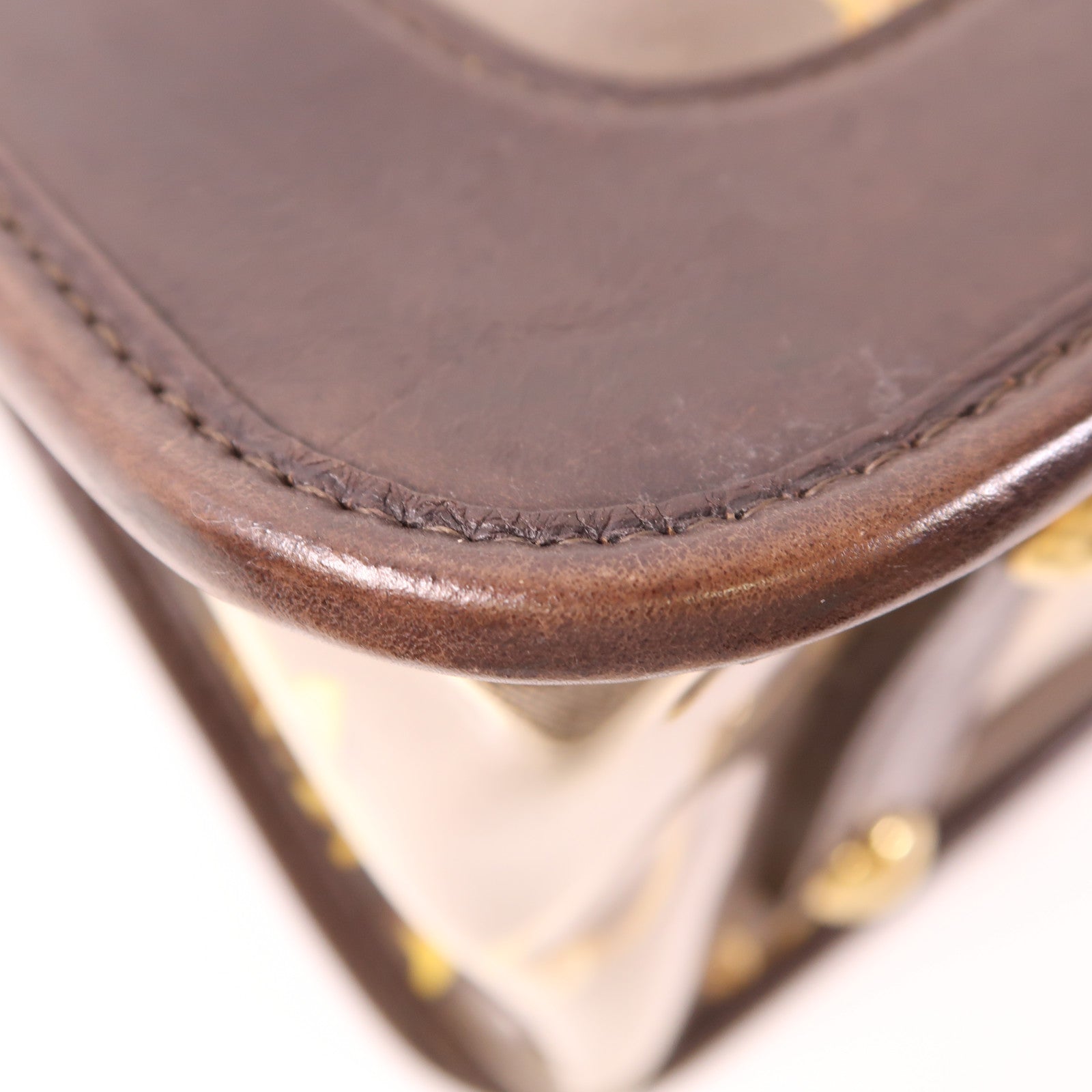 LOUIS VUITTON 牛皮皮革/PVC Cabas Charms Rare金扣肩背袋