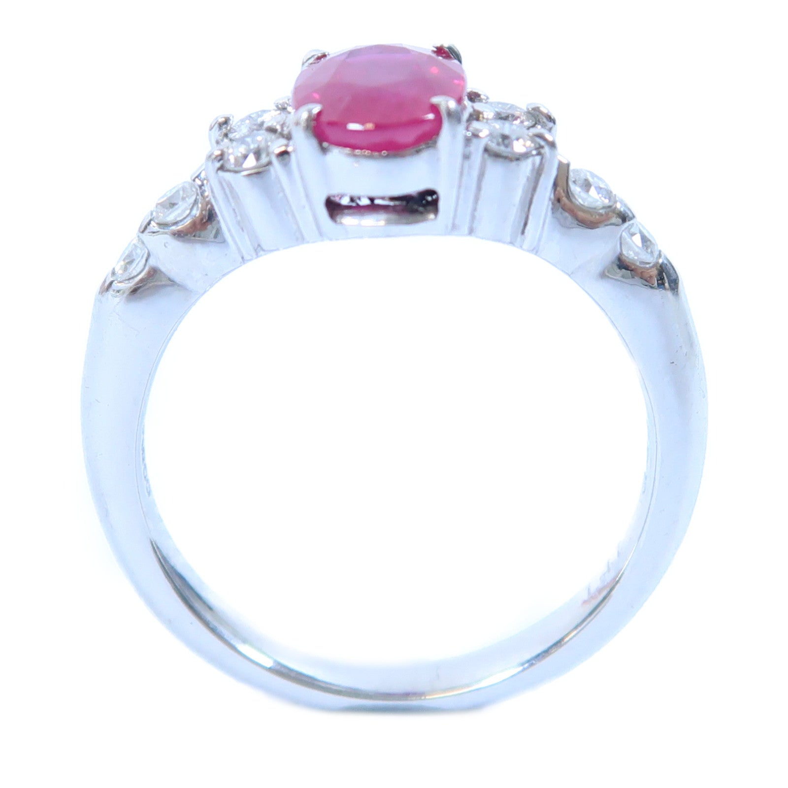 JEWELRY 【激減優惠】PT900鉑金Ruby Ring 1.41ct紅實石/0.24ct鑽石戒指US#6