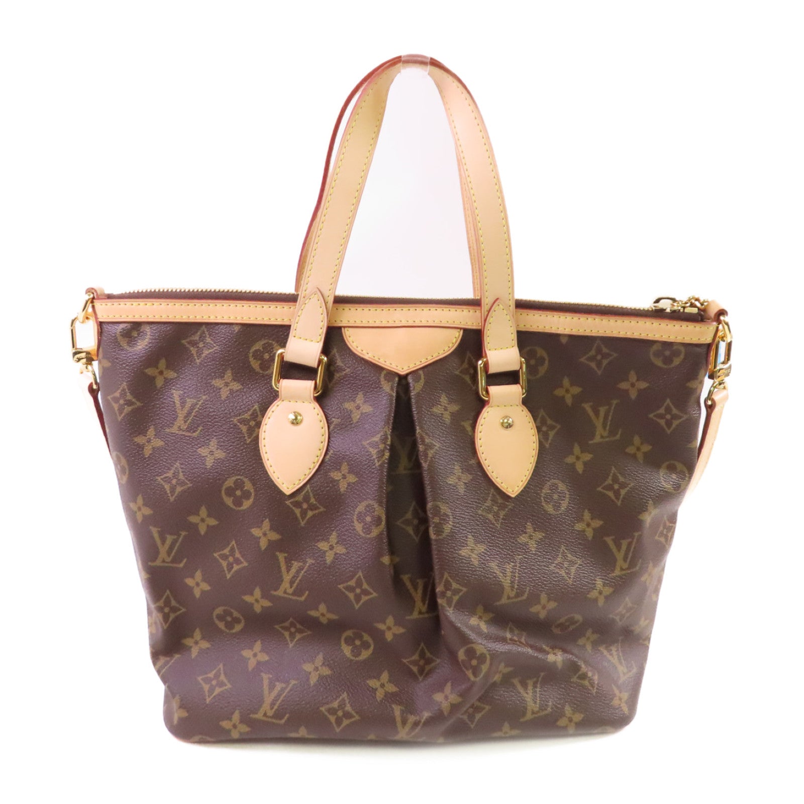 LOUIS VUITTON Monogram Palermo PM 2Way Shoulder Bag金扣手挽肩背兩用袋啡色