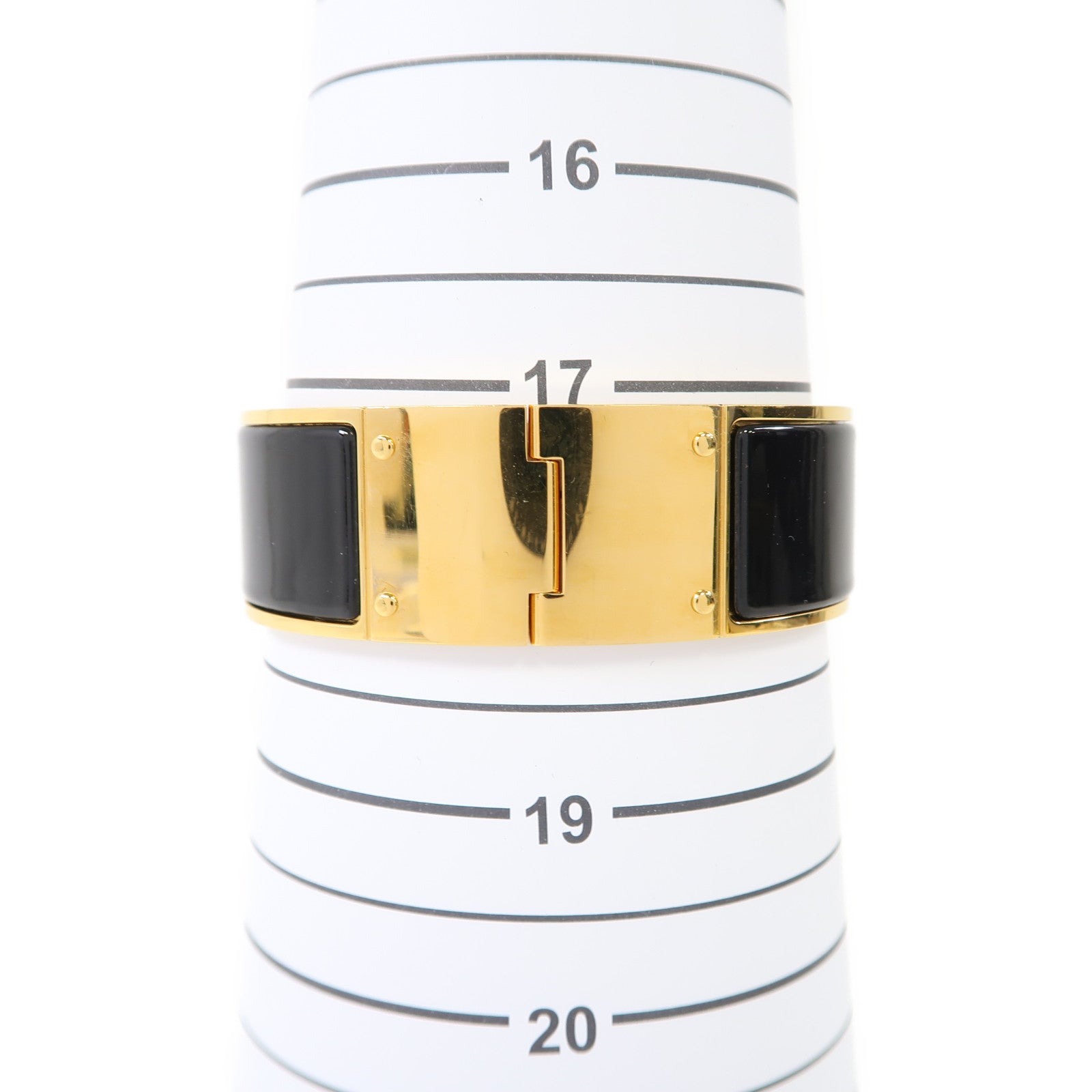 HERMES 【激減優惠】金屬Charniere Narrow Bangle手鐲黑色