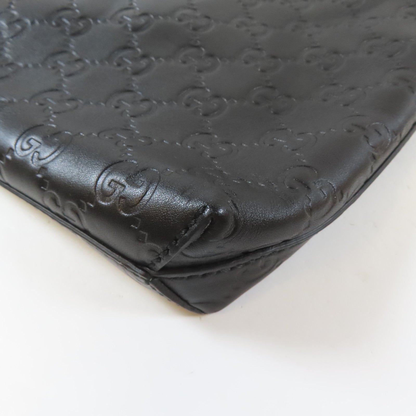 GUCCI 牛皮皮革Shoulder Bag銀扣肩背袋黑色