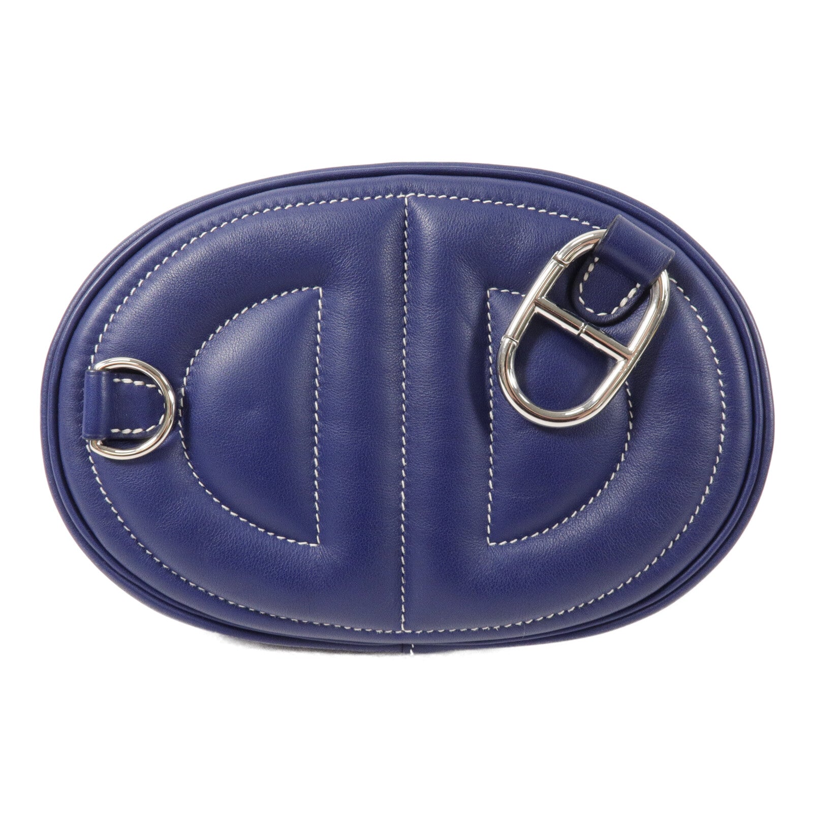 HERMES Swift皮革In The Loop Belt Bag腰包Bleu Nuit/Anemone