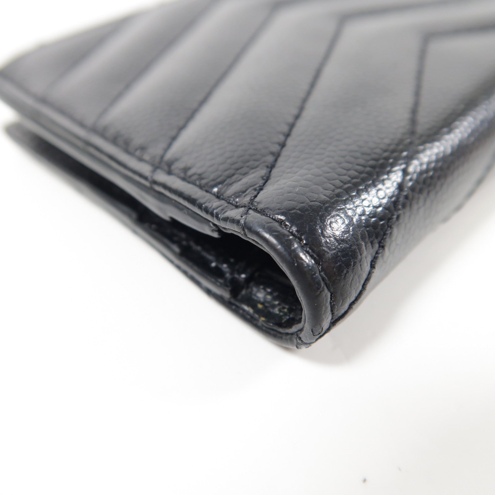 YVES SAINT LAURENT 牛皮皮革Wallet銀扣錢包