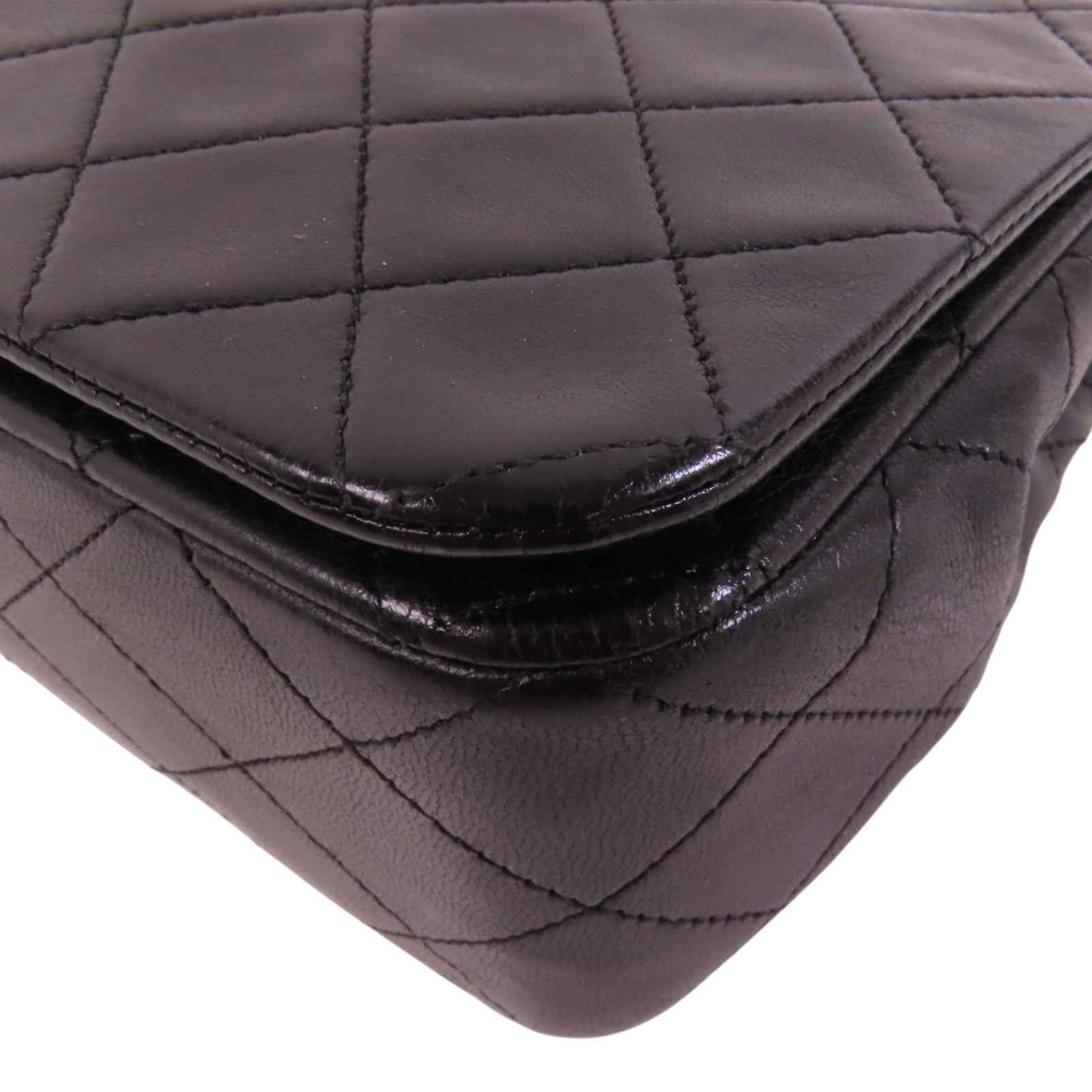 CHANEL 羊皮皮革Vintage Chain Shoulder金扣鏈帶肩背袋