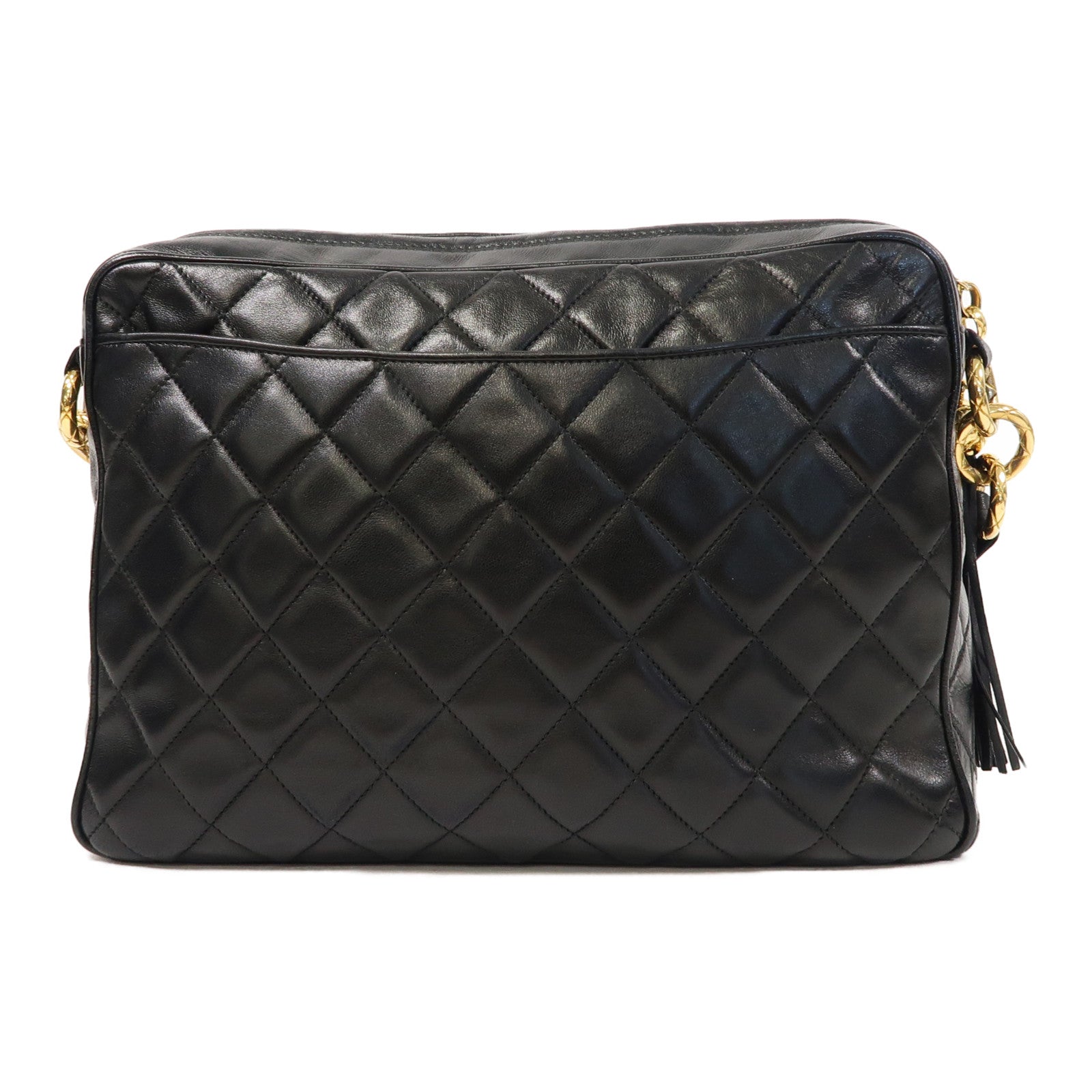 CHANEL 【激減優惠】菱格羊皮皮革Vintage Shoulder Bag金扣肩背袋黑色