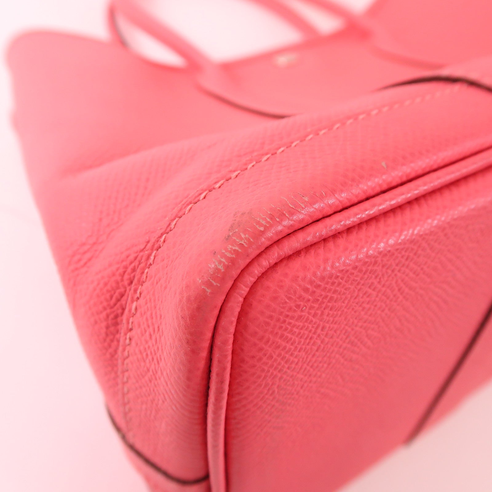 HERMES Epsom皮革Garden Party TPM銀扣手挽袋8W Rose Azalee