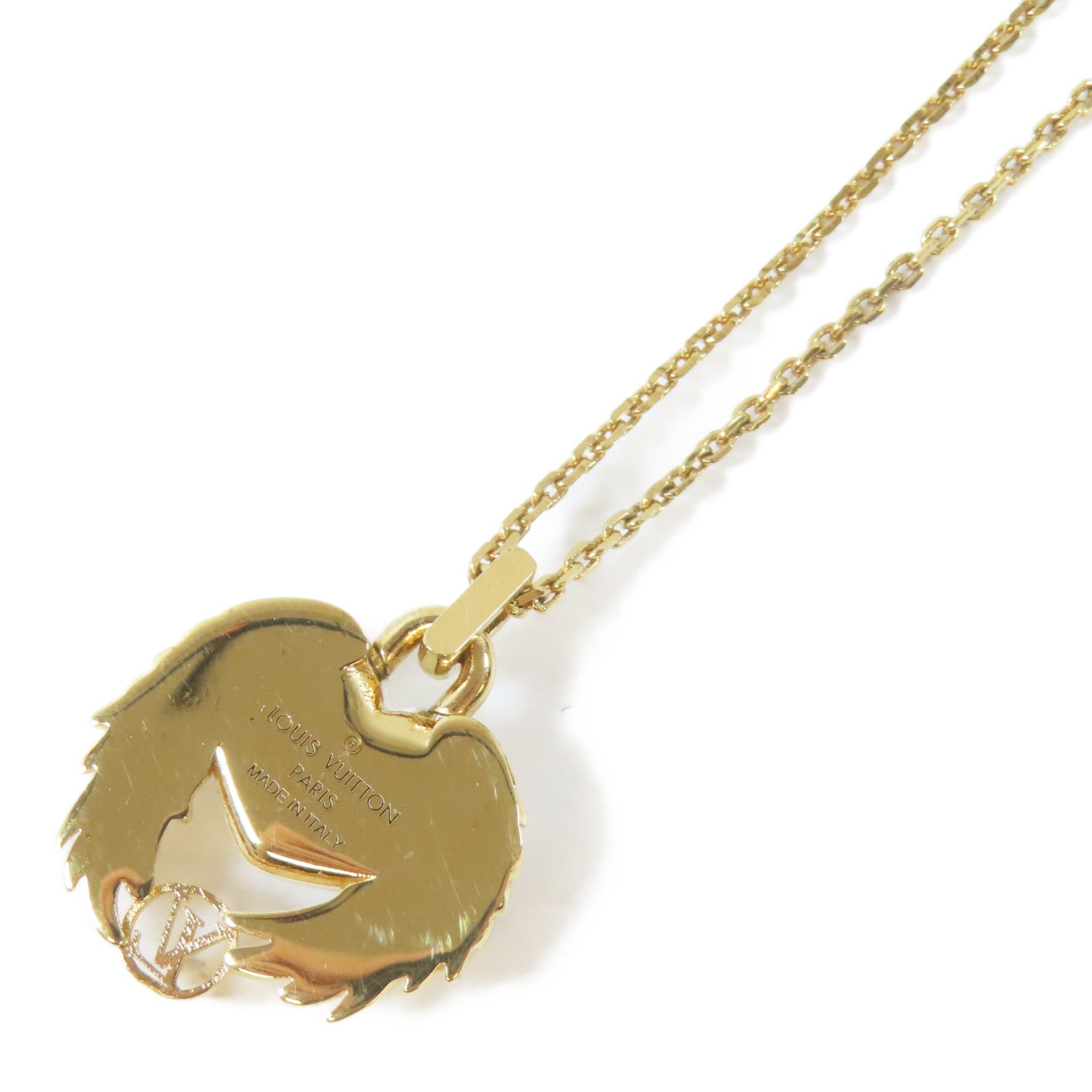LOUIS VUITTON 金屬Collier Coeur Necklace項鍊#48cm