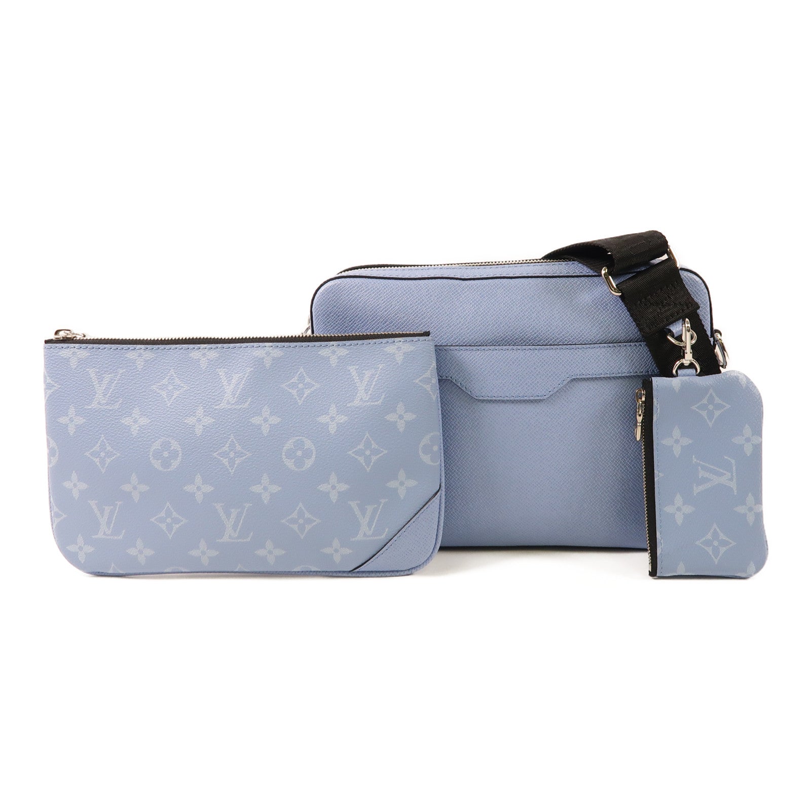 LOUIS VUITTON Taigarama Trio Messenger銀扣肩背袋