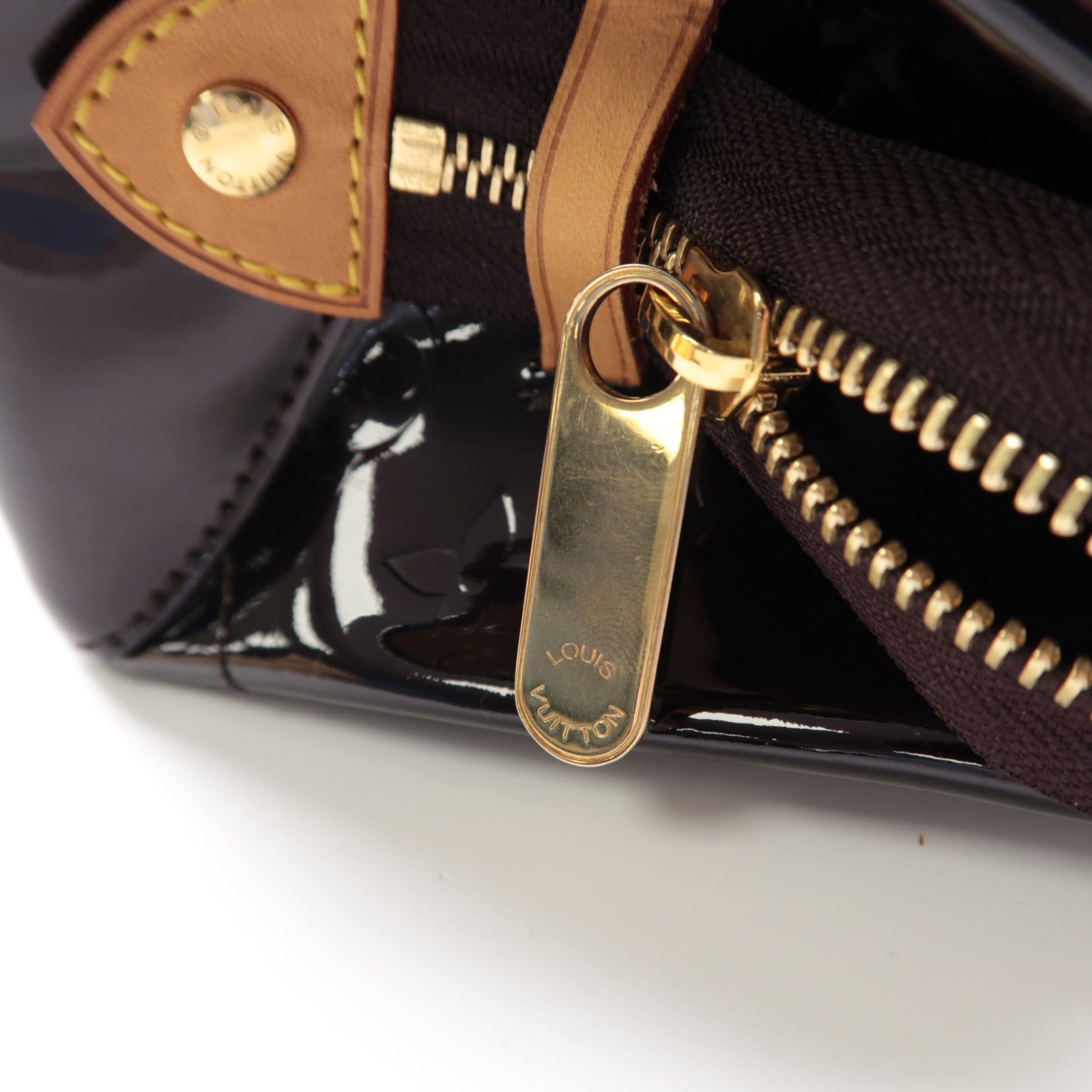 LOUIS VUITTON Vernis Rosewood Avenue金扣手挽袋紅色