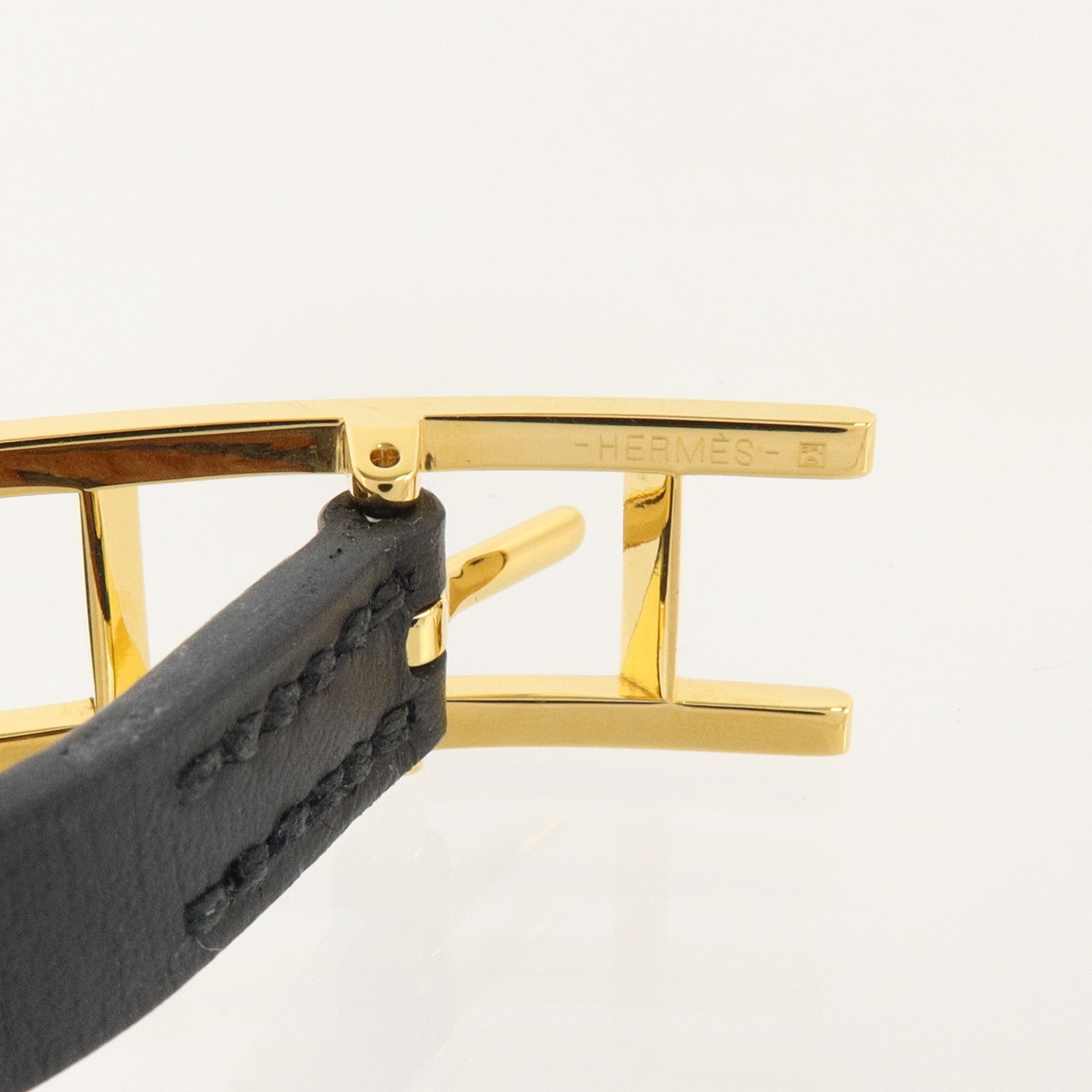 HERMES Tadelakt皮革Behapi Double Tour Bracelet金扣手鏈