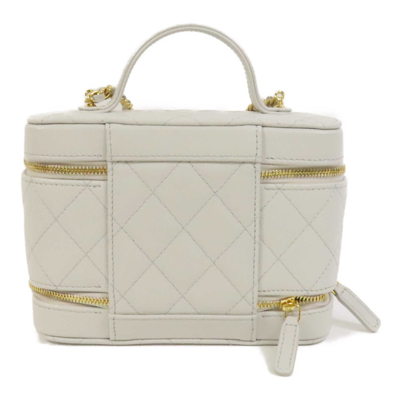 CHANEL 【激減優惠】牛皮皮革Vanity Case金扣手挽肩背兩用袋