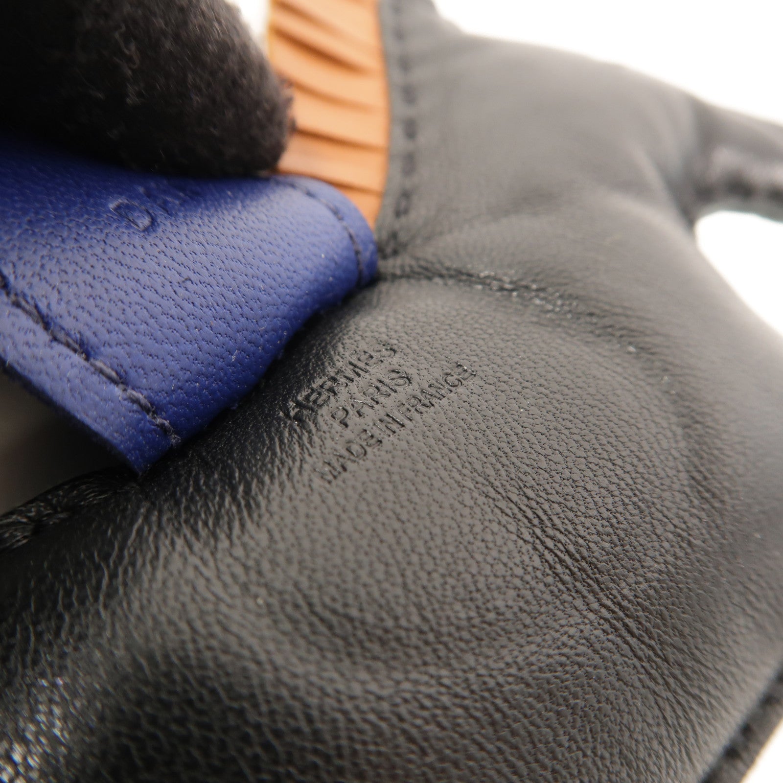 HERMES 【激減優惠】Milo皮革Rodeo MM掛飾Noir/Gold/Bleu Saphir