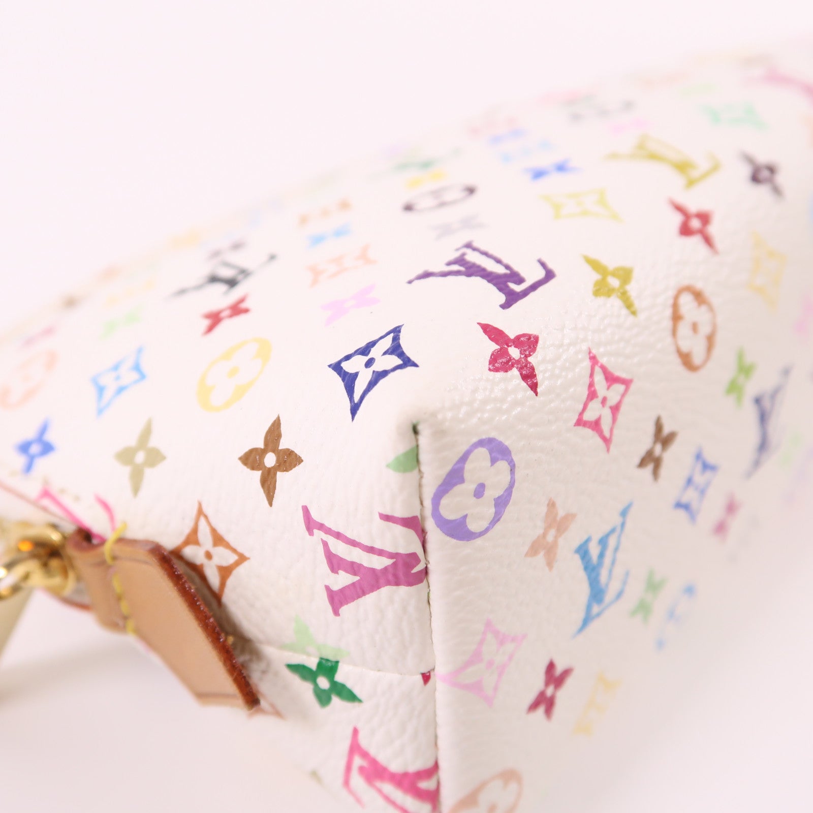 LOUIS VUITTON 【激減優惠】Monogram Multicolour金扣手拿包白色