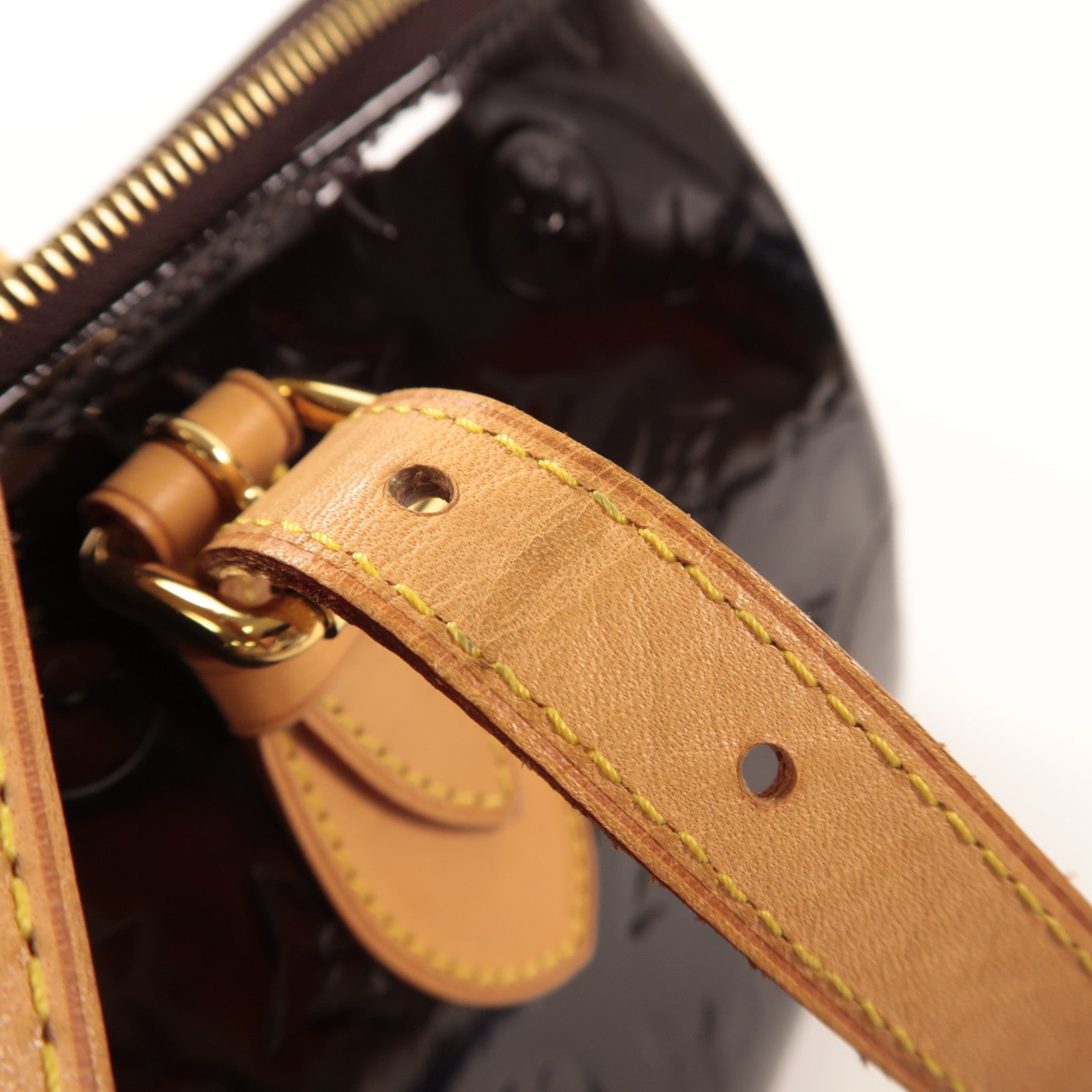 LOUIS VUITTON Vernis Rosewood Avenue金扣手挽袋紅色