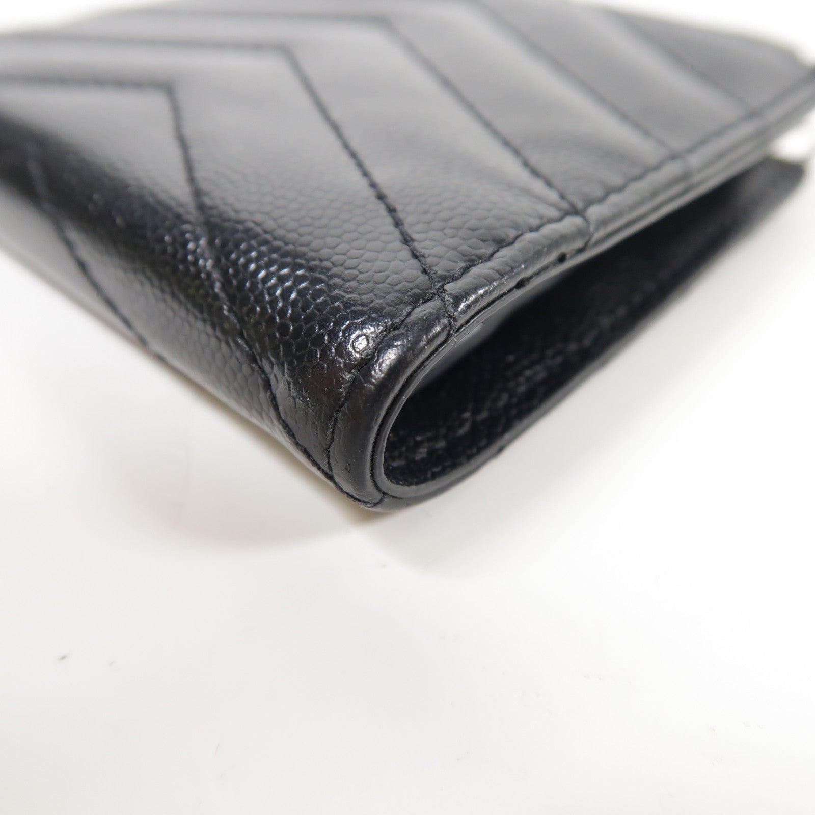 YVES SAINT LAURENT 牛皮皮革Wallet銀扣錢包