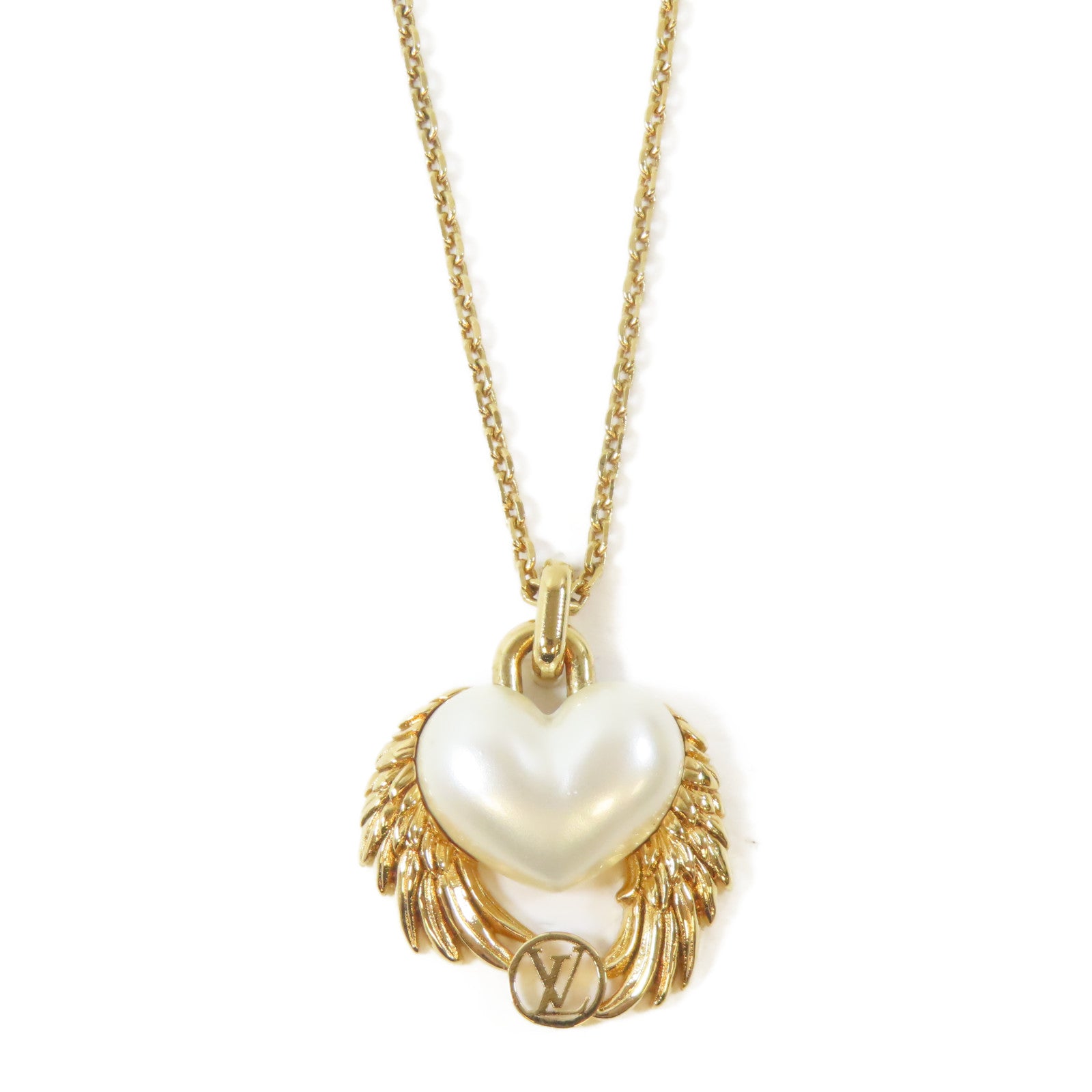 LOUIS VUITTON 金屬Collier Coeur Necklace項鍊#48cm