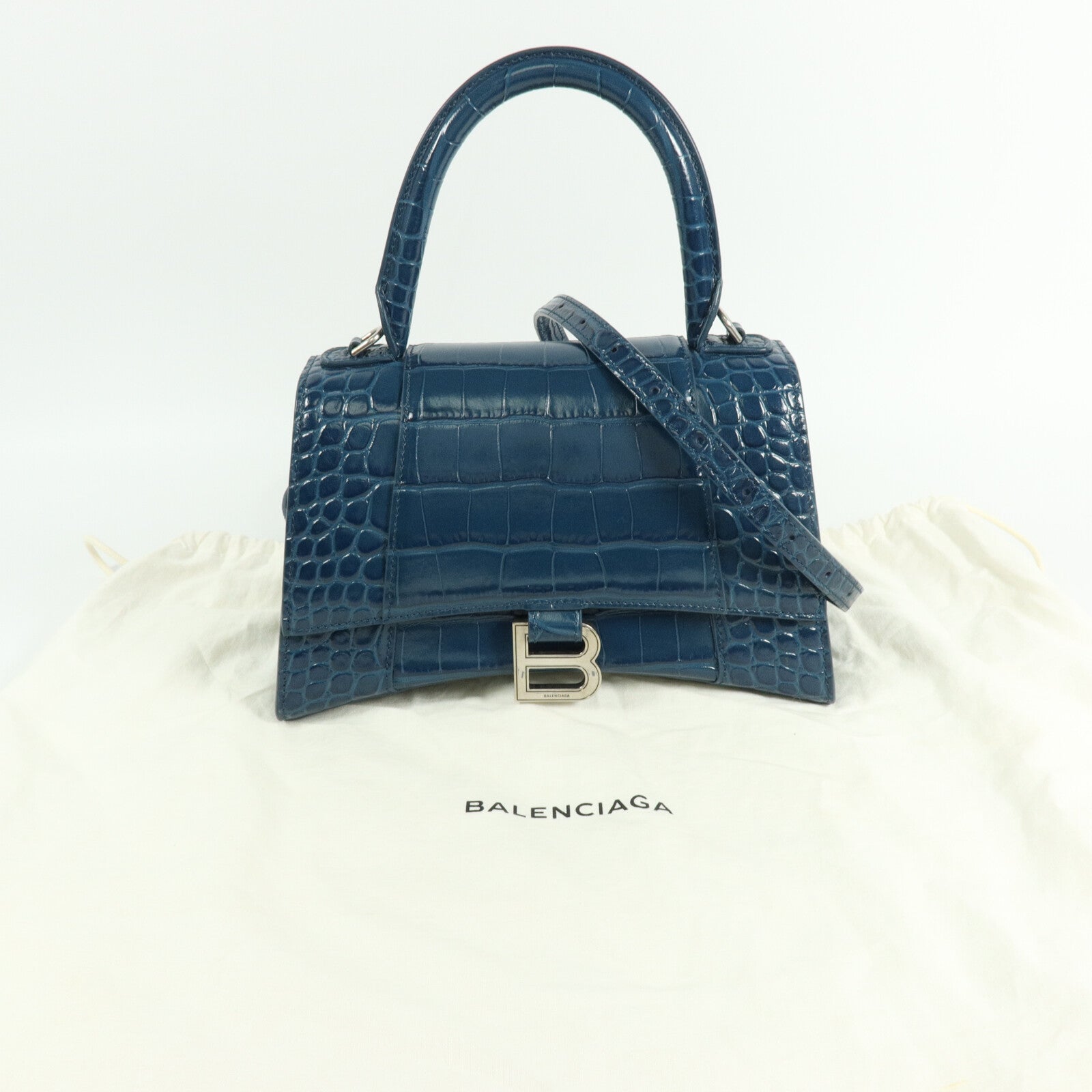 BALENCIAGA 壓花皮革Hourglass Small手挽肩背兩用袋