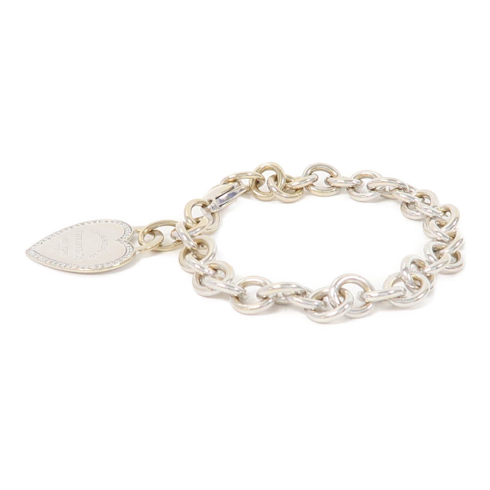 TIFFANY＆CO 18K白金Please Return To Bracelet Diamond手鏈