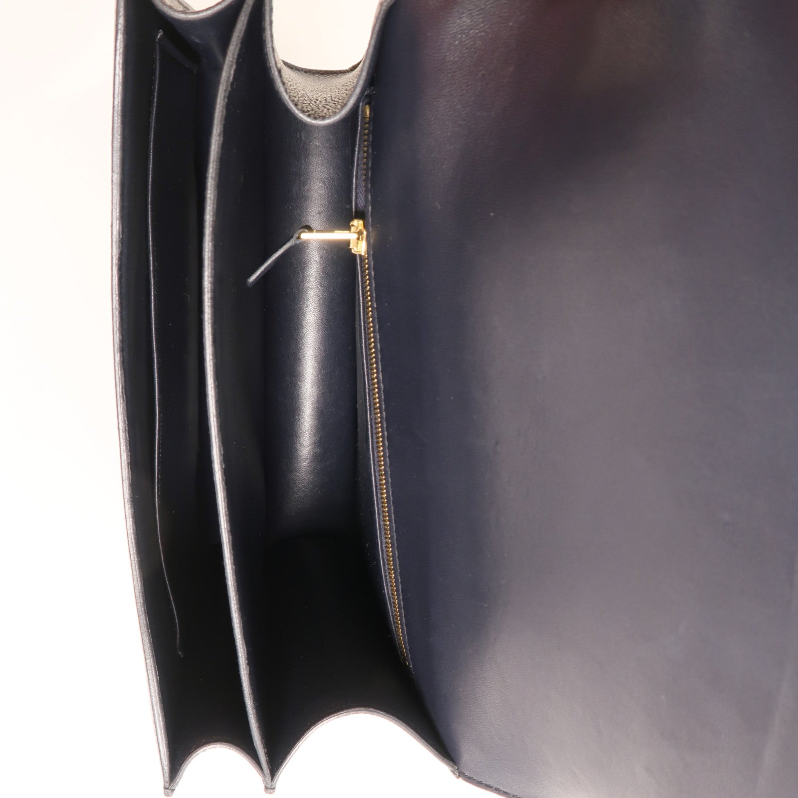 HERMES Epsom皮革Constance24金扣肩背袋Bleu Indigo