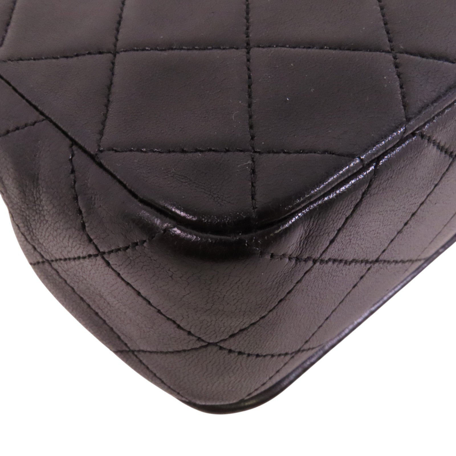 CHANEL 羊皮皮革Vintage Chain Shoulder金扣鏈帶肩背袋