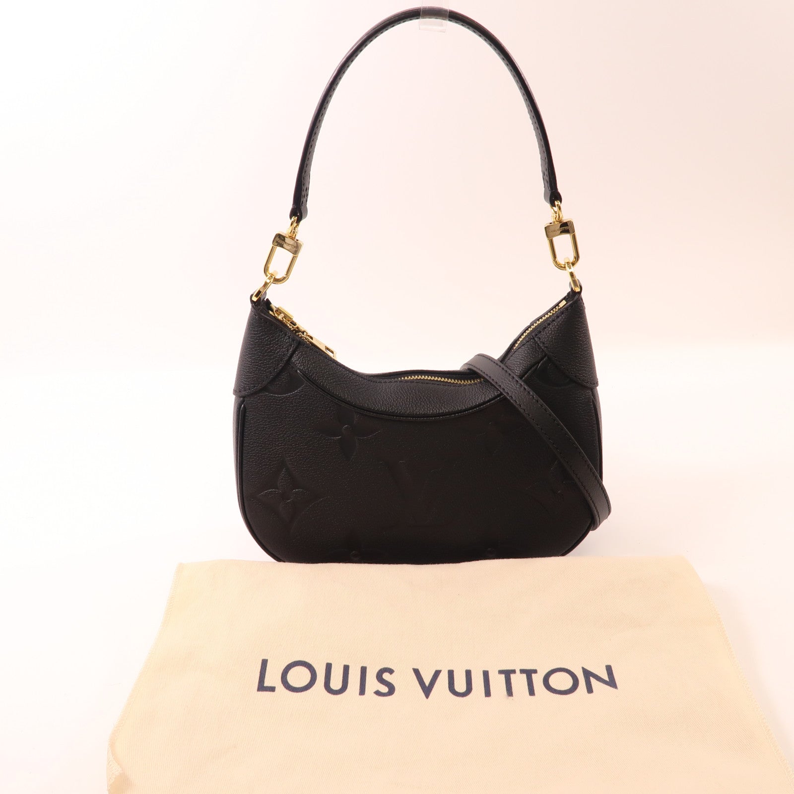 LOUIS VUITTON Monogram Empreinte Bagatelle金扣手挽袋