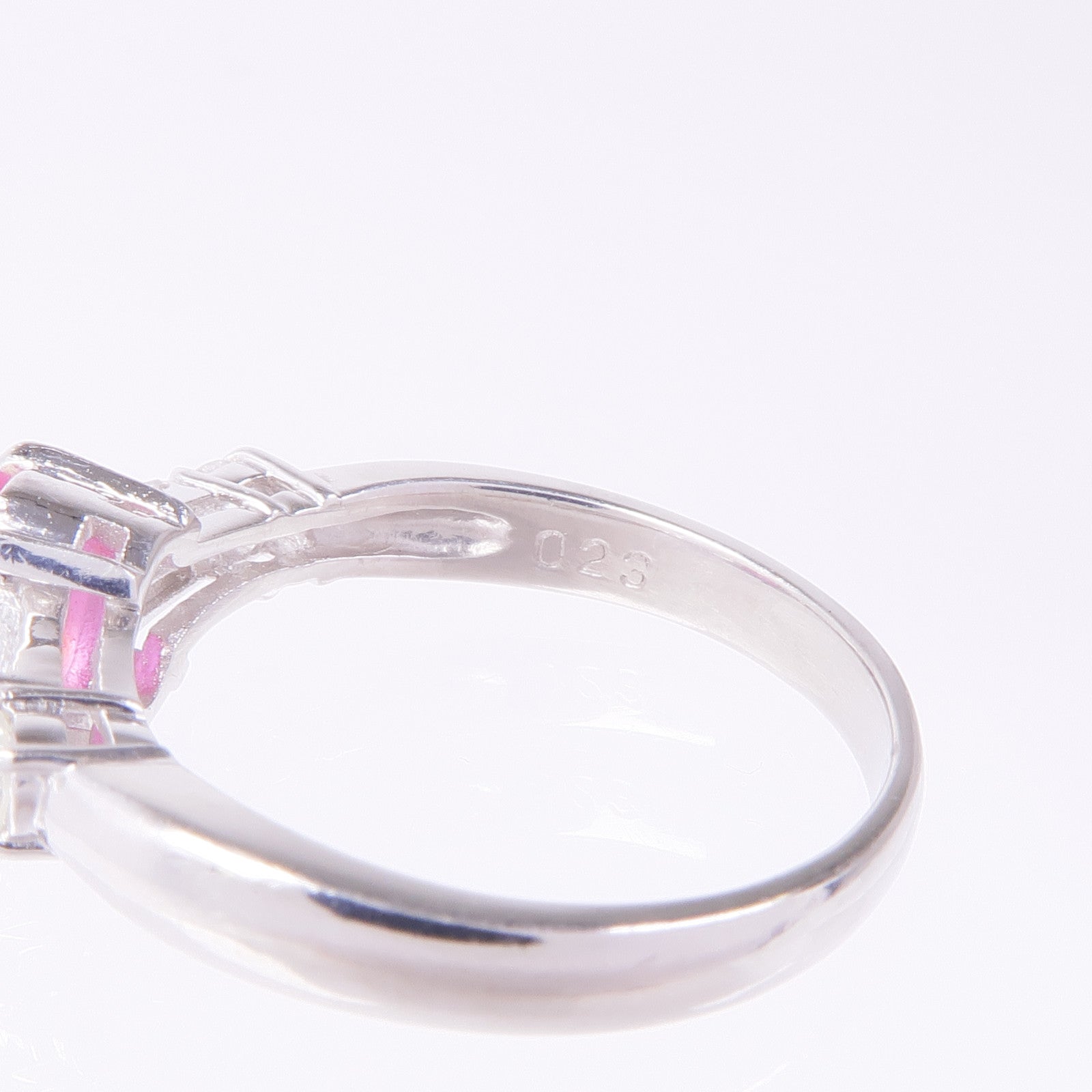 JEWELRY PT900鉑金Star Ruby Diamond Ring星光紅寶石/鑽石戒指US#5.75