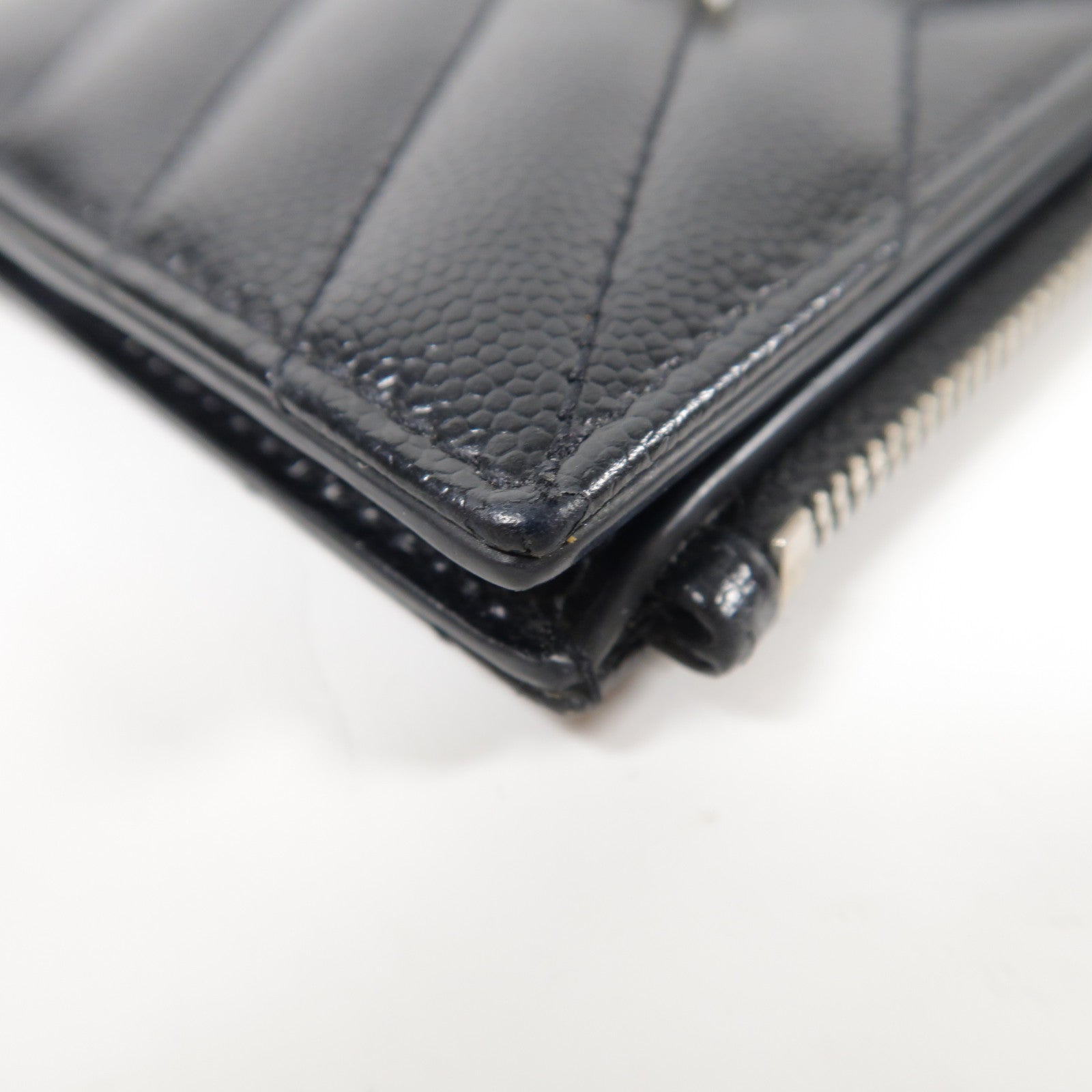 YVES SAINT LAURENT 牛皮皮革Wallet銀扣錢包