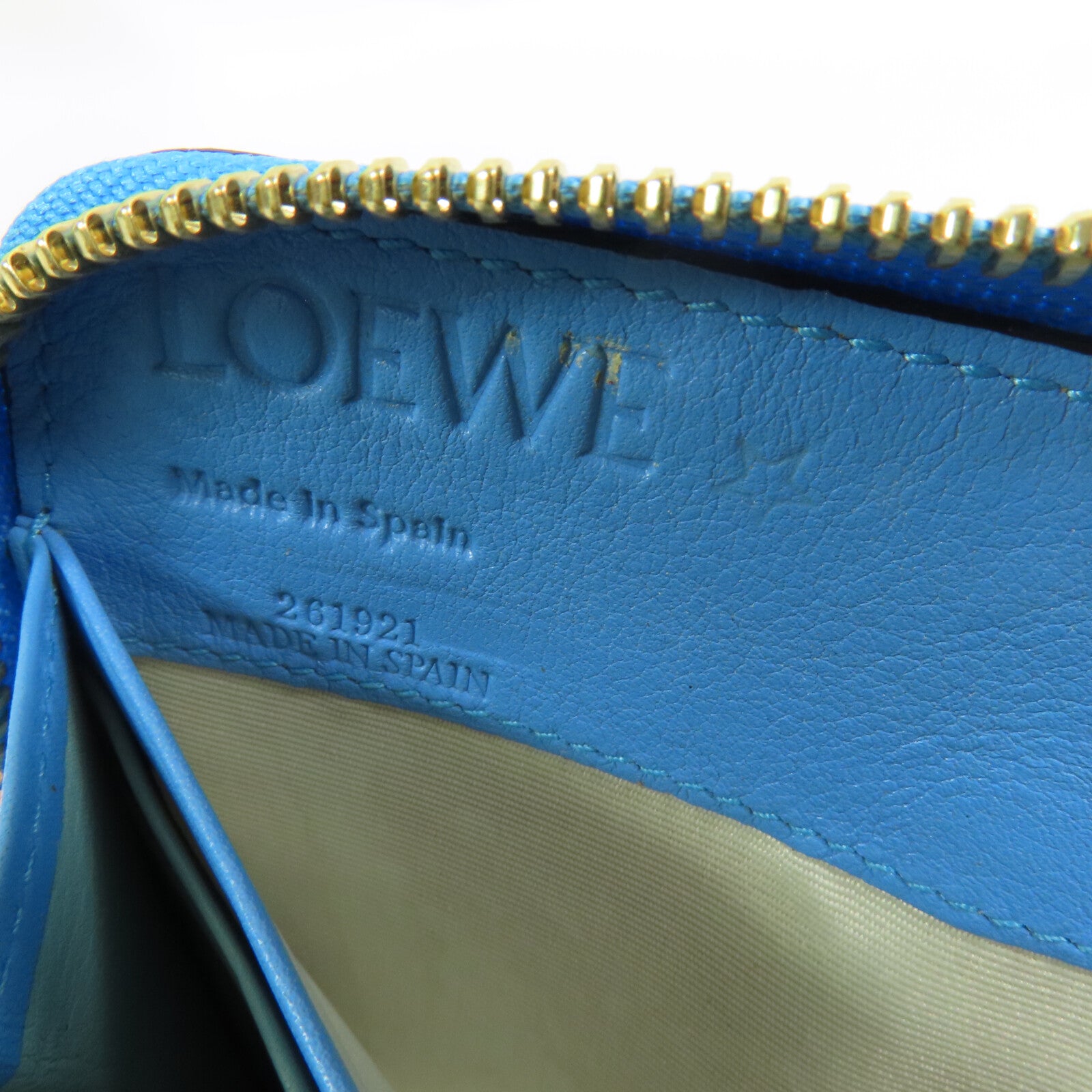 LOEWE 【激減優惠】牛皮皮革Round Long Wallet金扣拉鏈長錢包